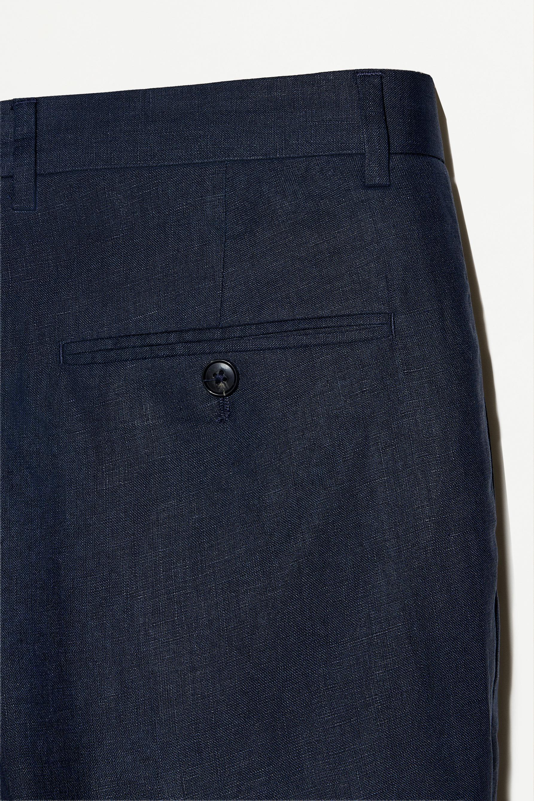 100% linen suit trousers — NAVY