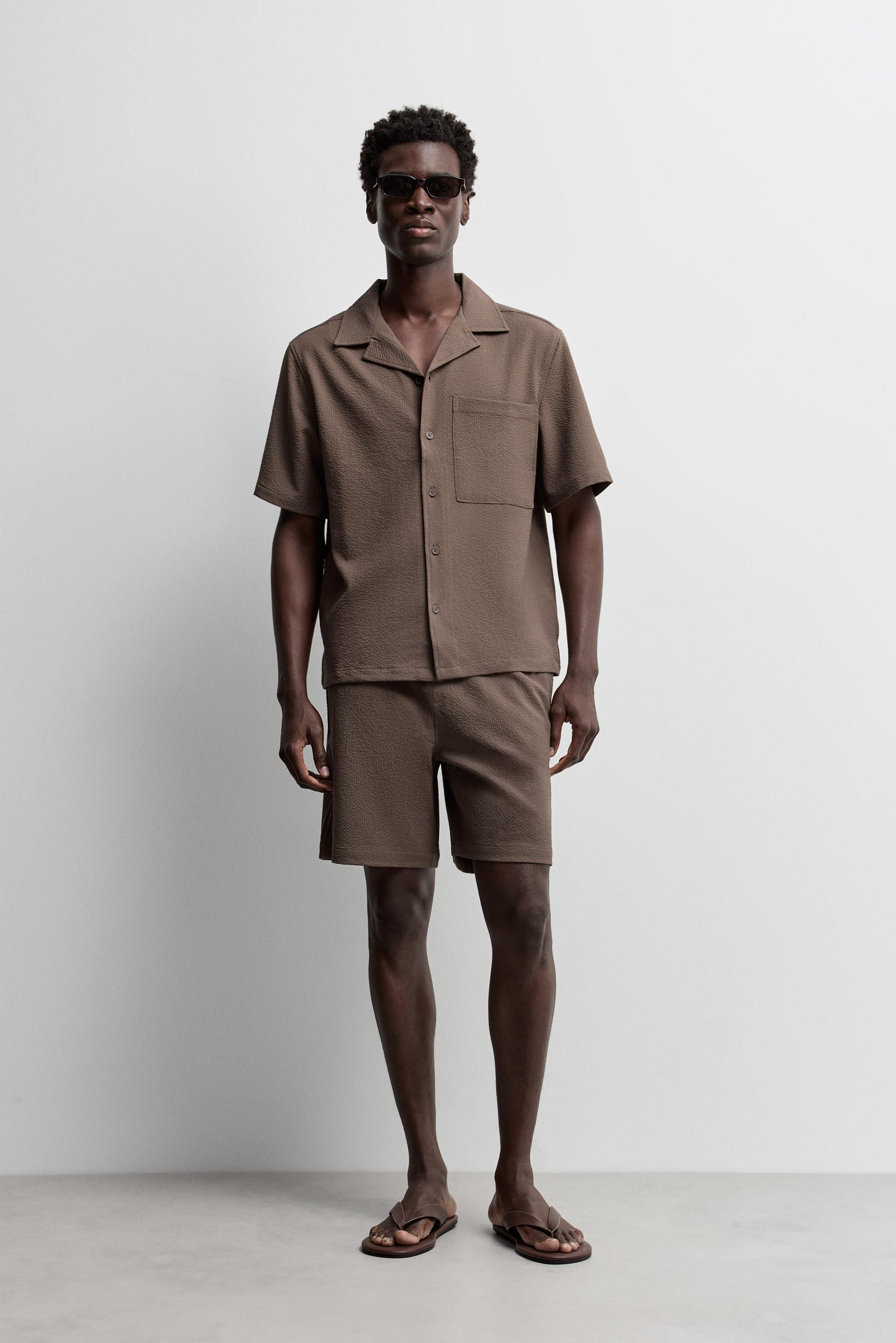 Seersucker shirt — BROWN