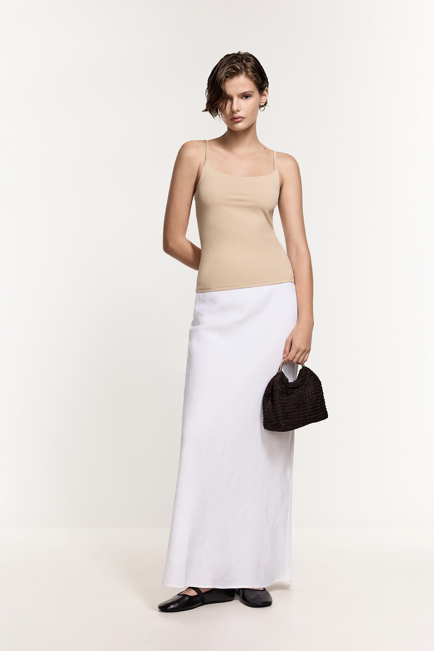 Polyamide Strappy Top — BEIGE