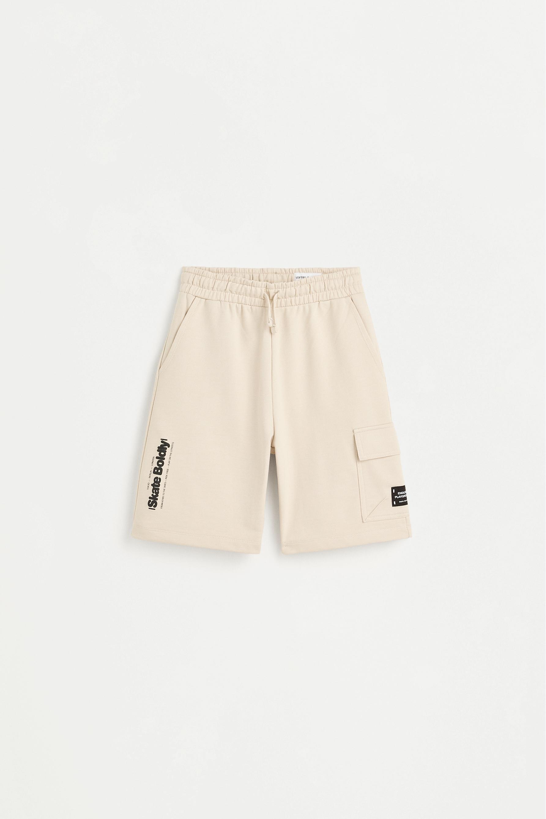 Plush cargo Bermuda shorts — PALE SAND