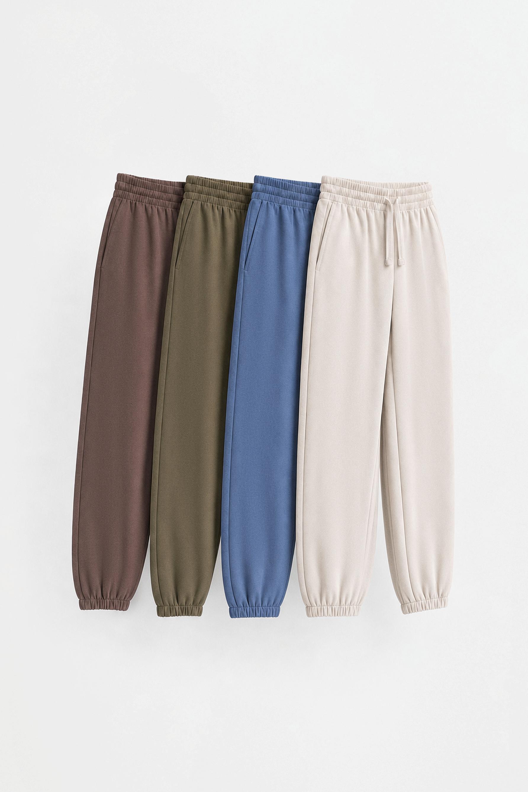 Pack of 4 plain plush trousers — DARK TURQUOISE