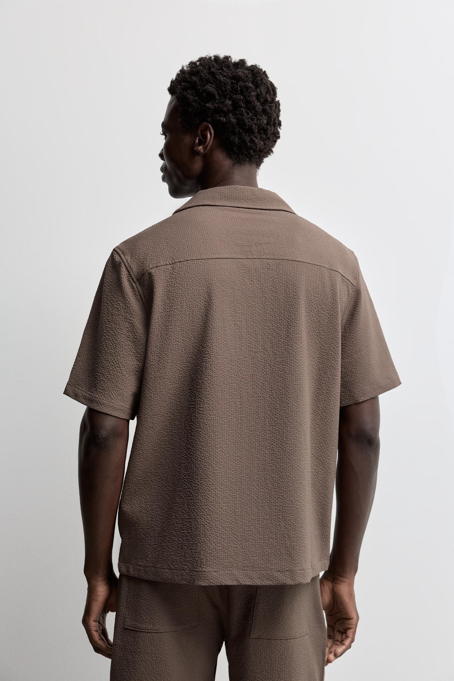Seersucker shirt — BROWN
