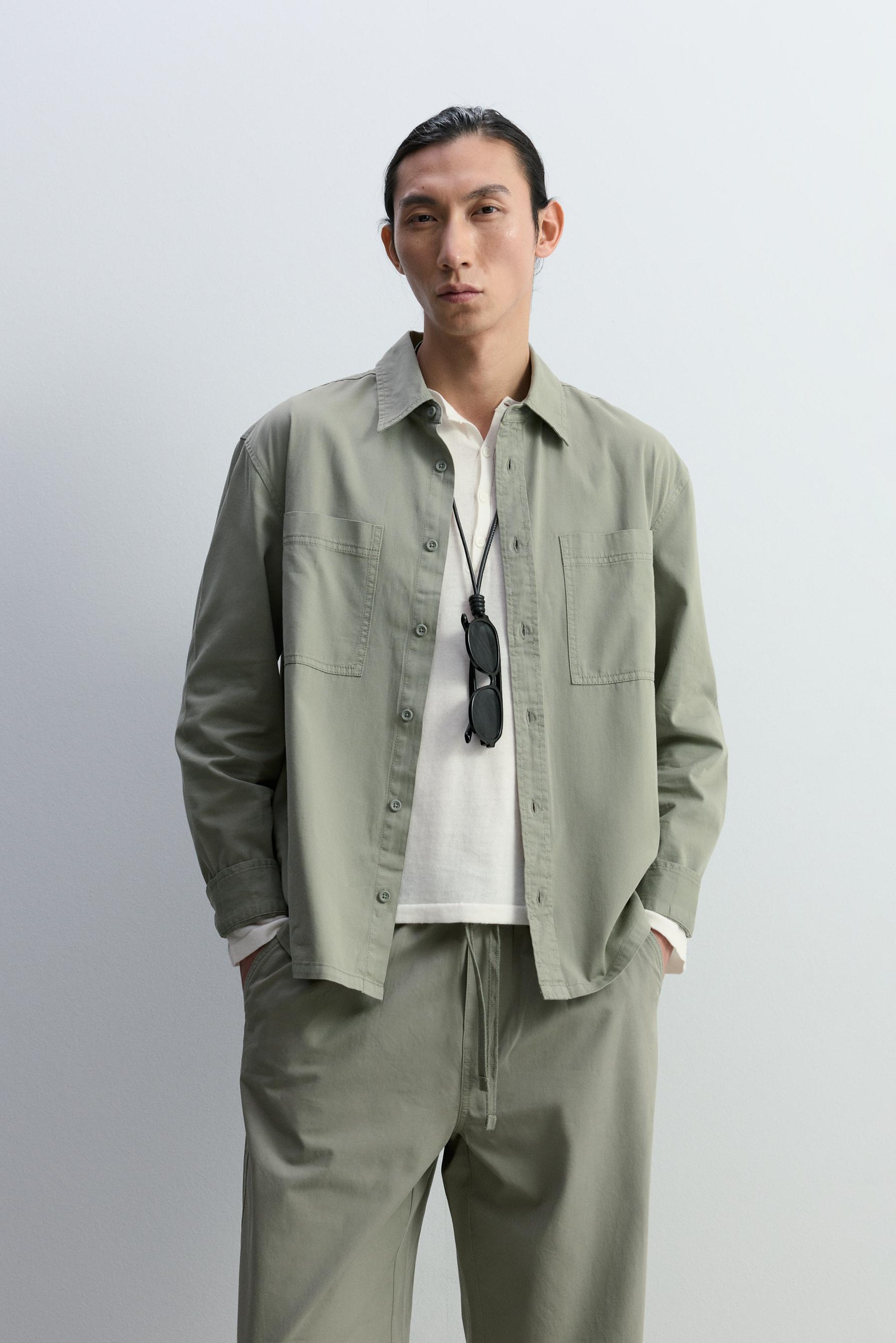 Camisa twill bolsillos