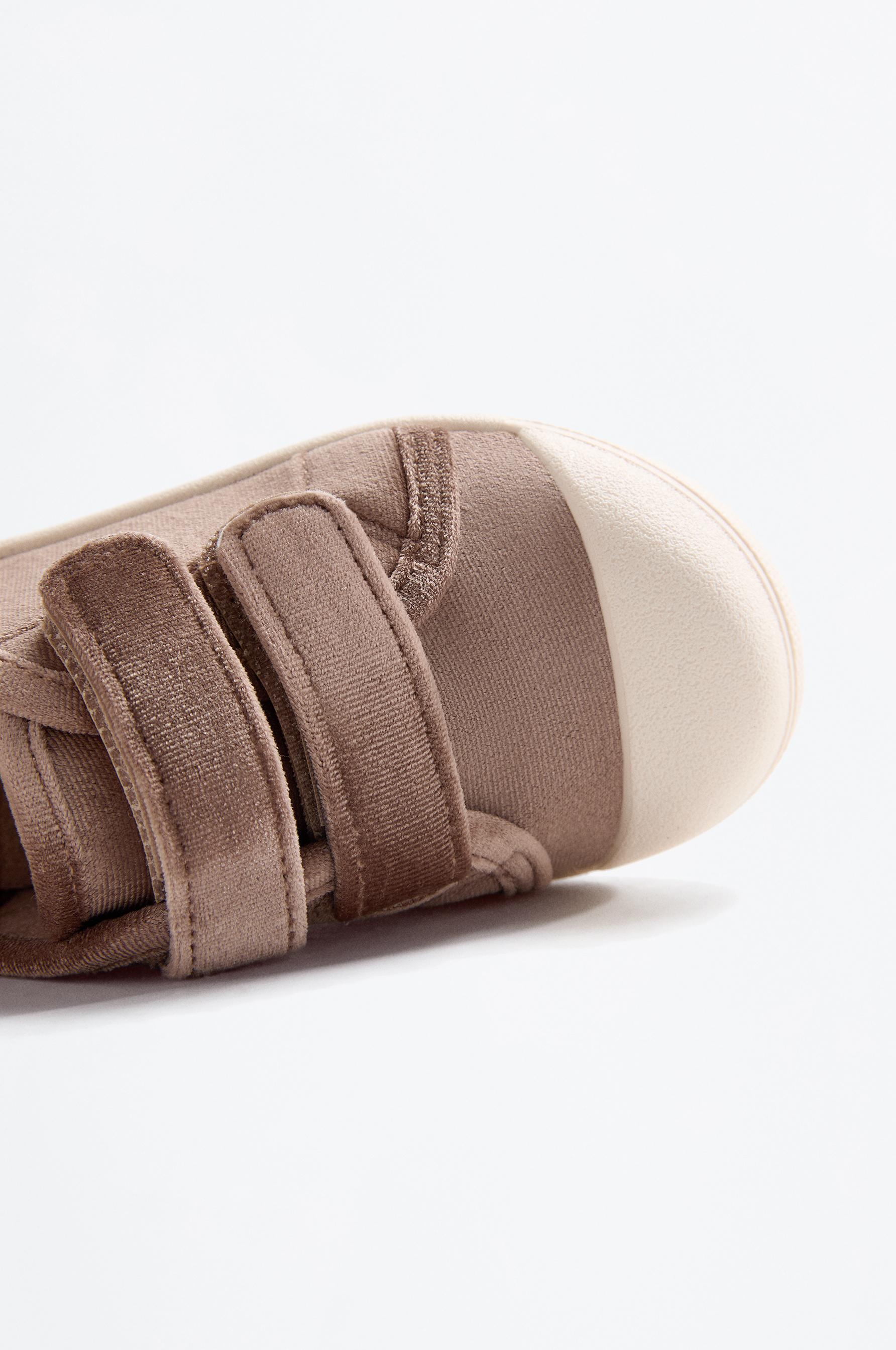 Velvet toecap slipper — BROWN