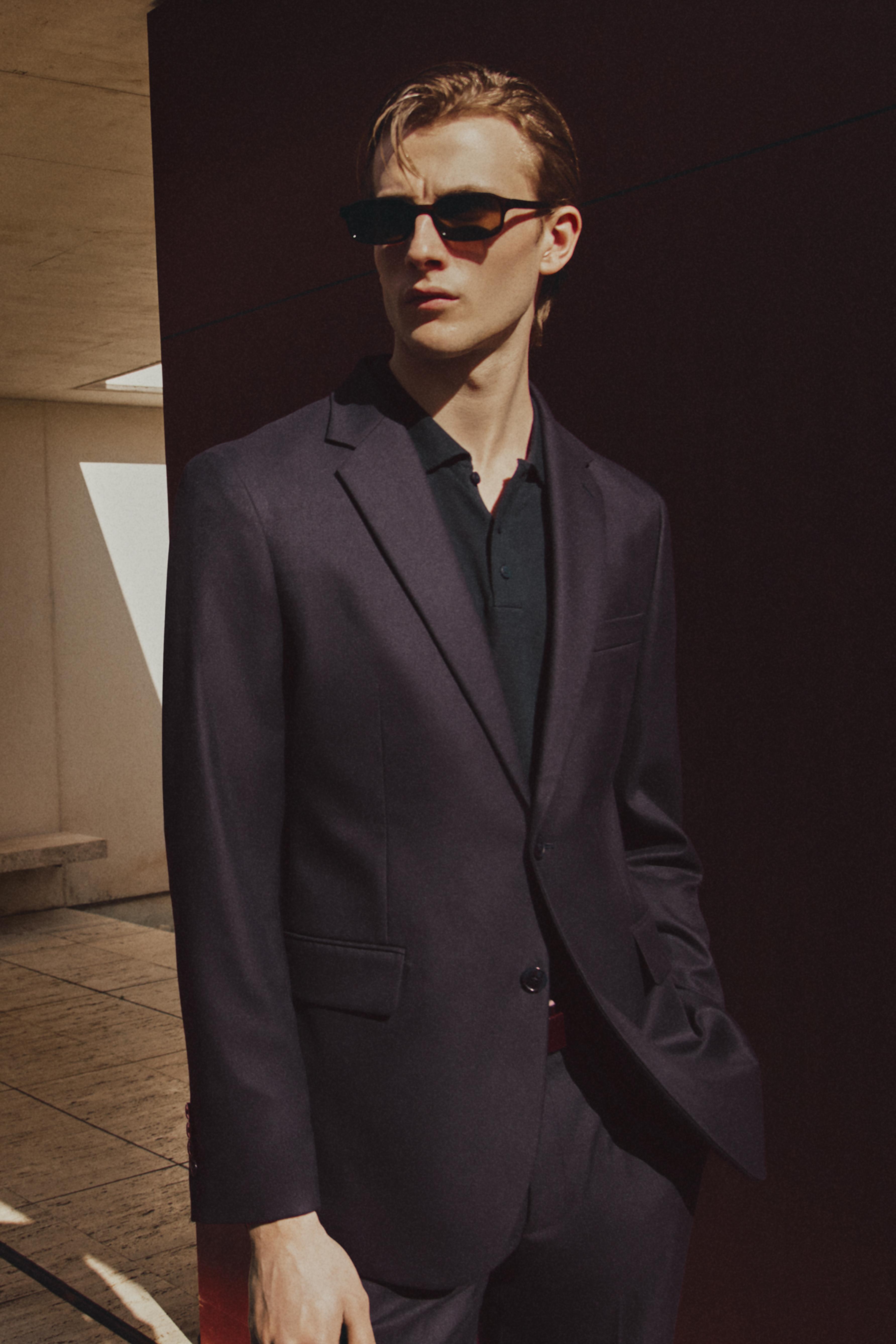 100% linen suit blazer — NAVY