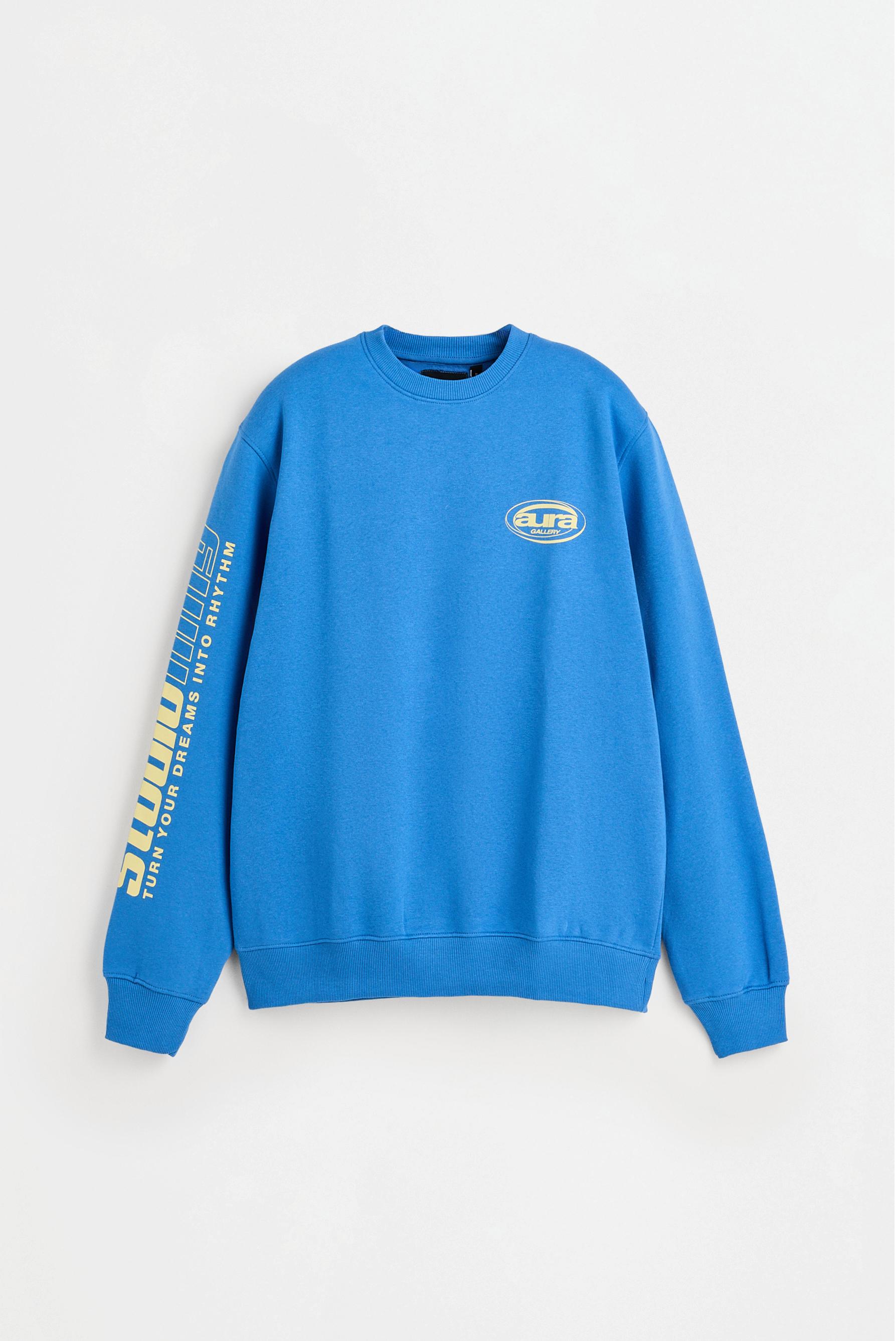 Text print sweatshirt — SKY BLUE