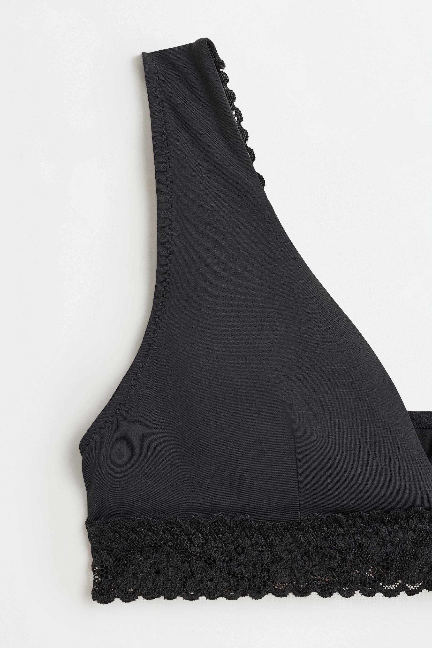 Lace triangle top (2-pack) — BEIGE