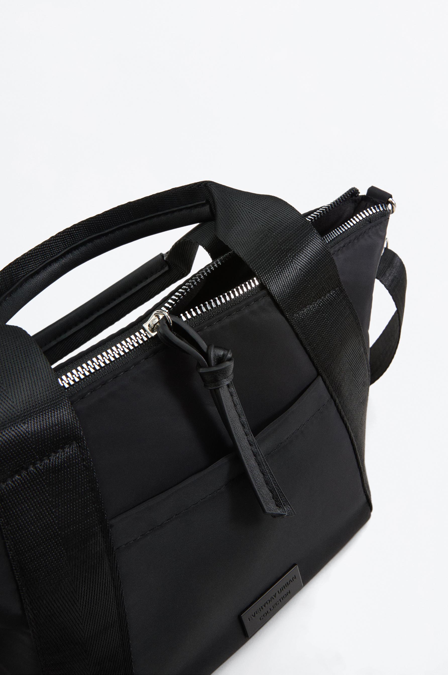 Small nylon crossbody bag — BLACK