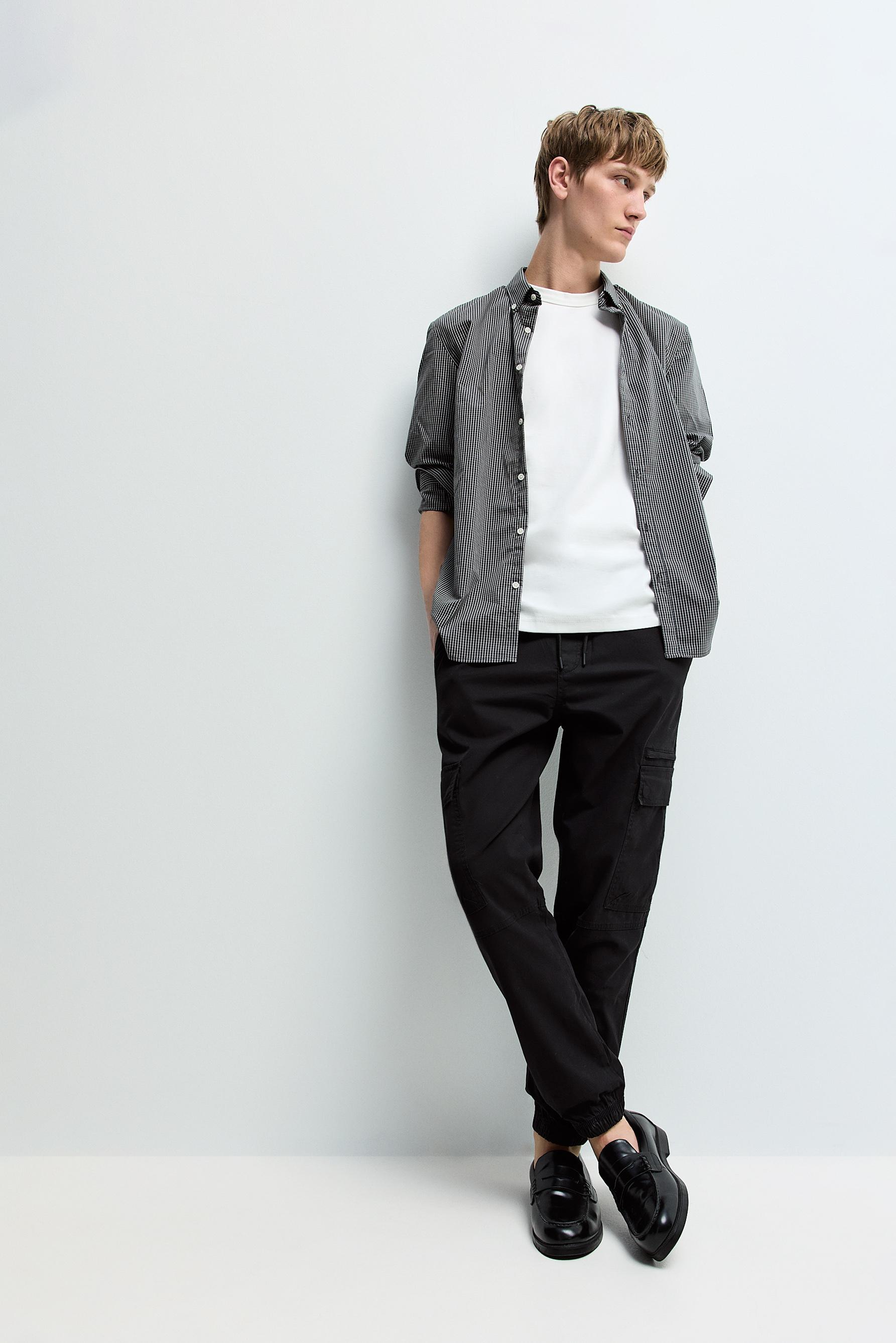 Cargo jogger trousers — BLACK