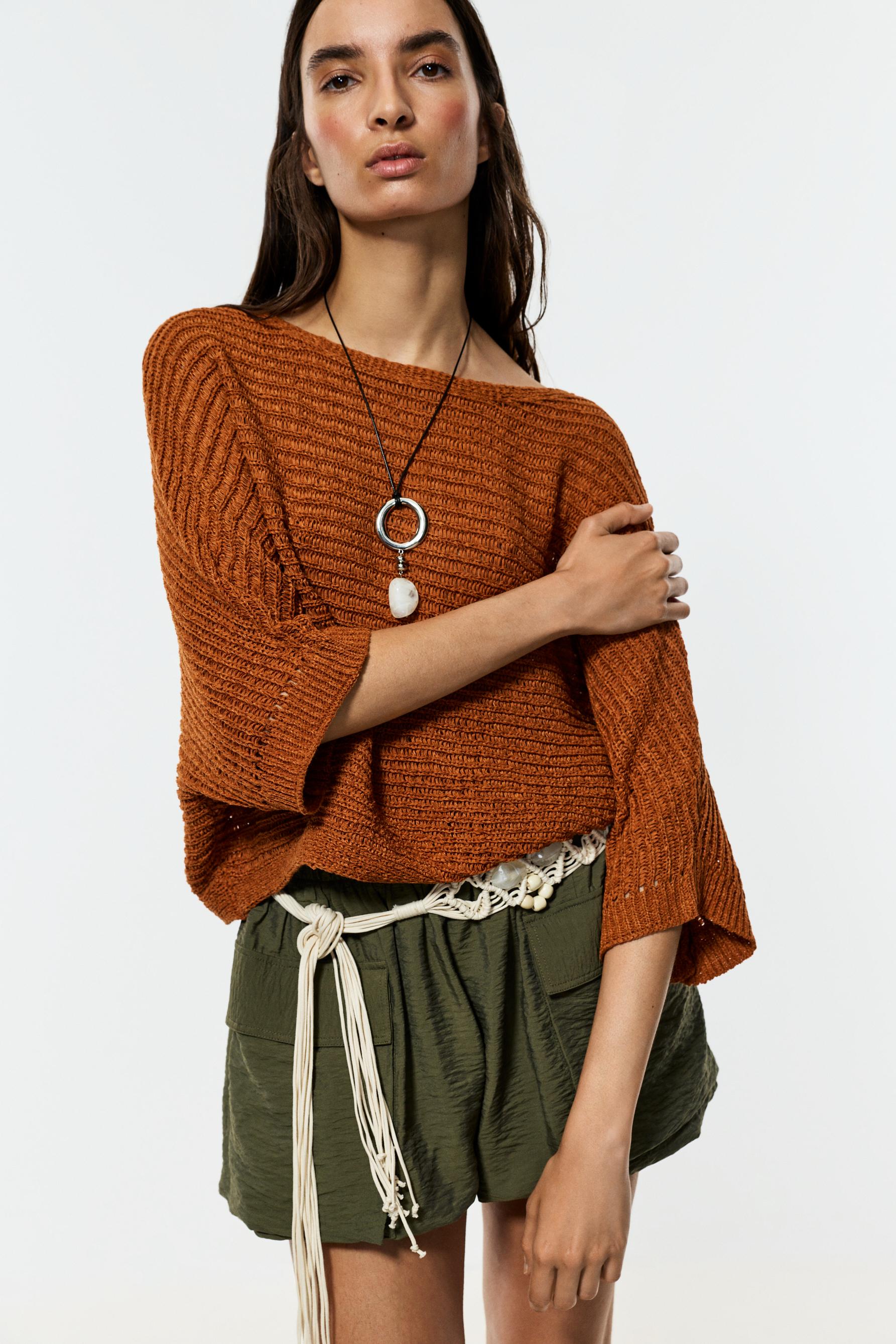 Oversize knit sweater — COPPER