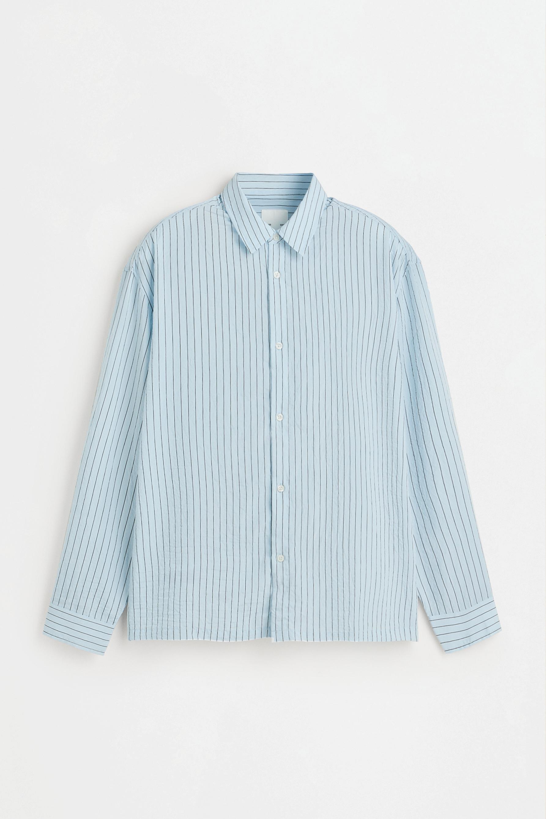 Striped boxy shirt — SKY BLUE