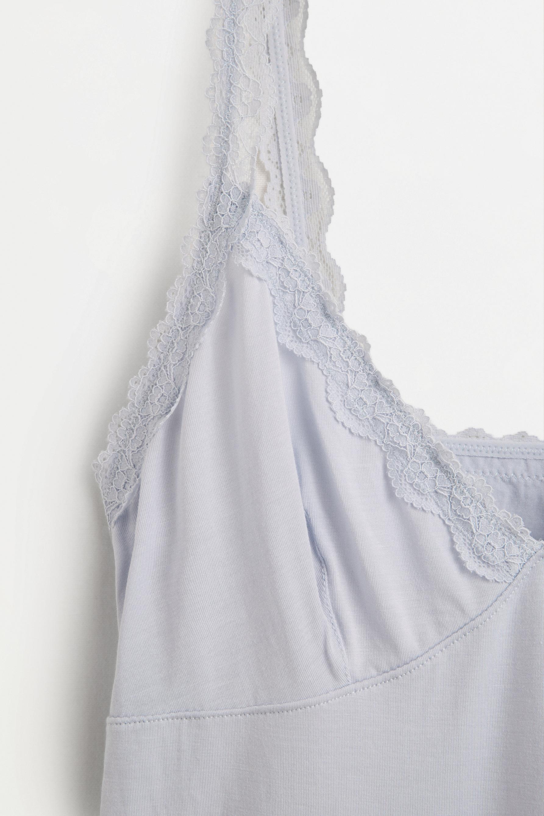 Modal lace top — SKY BLUE