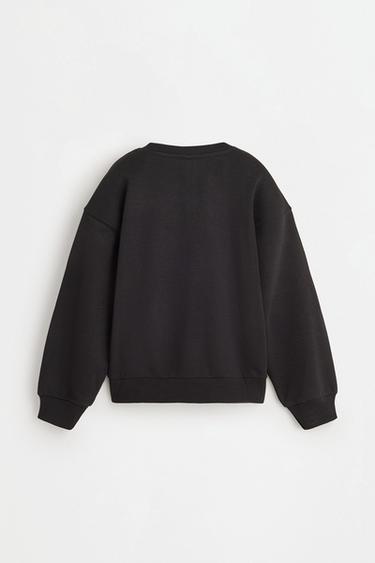 Plain plush sweatshirt — BLACK 2
