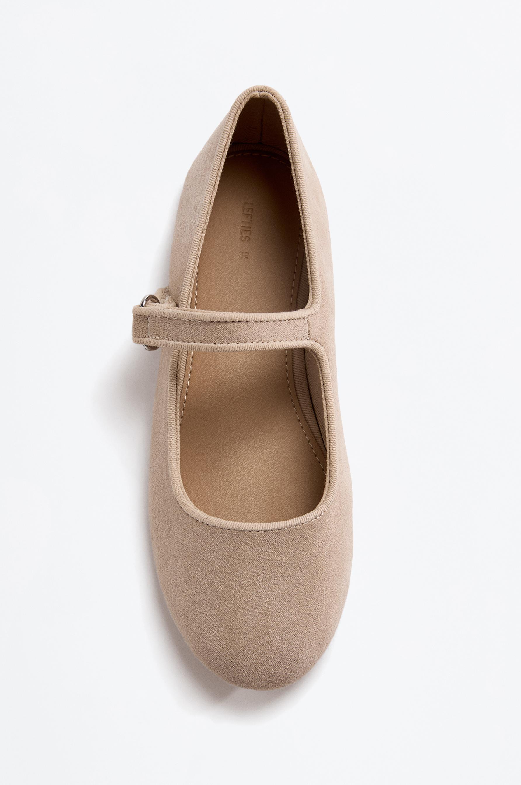 Mary Jane ballerina flat — ECRU