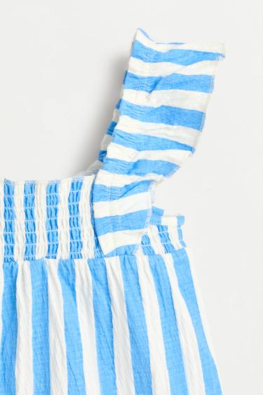 Striped dress with ruffles — ECRU 3