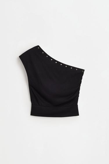 Asymmetric grommet top — BLACK 6