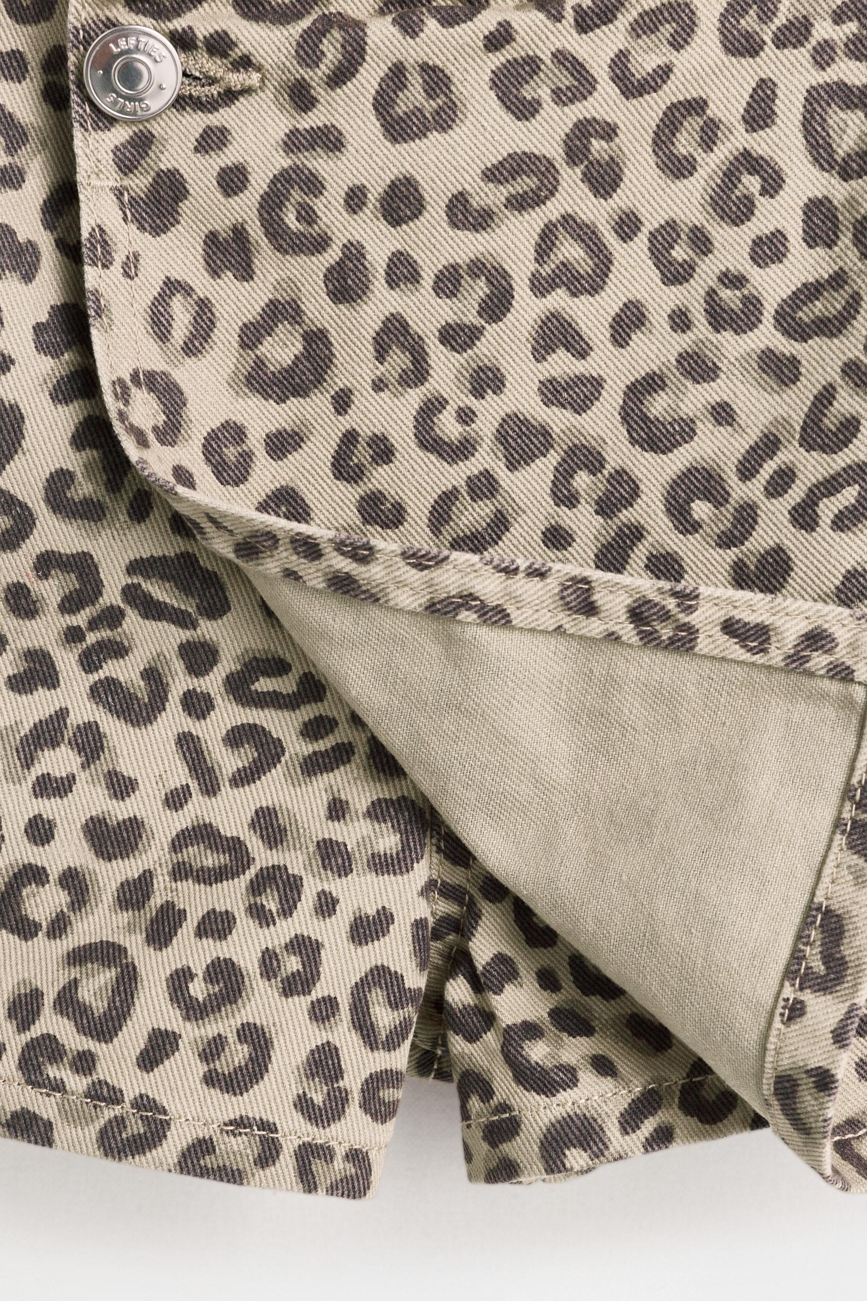 Animal print denim skort — MINK