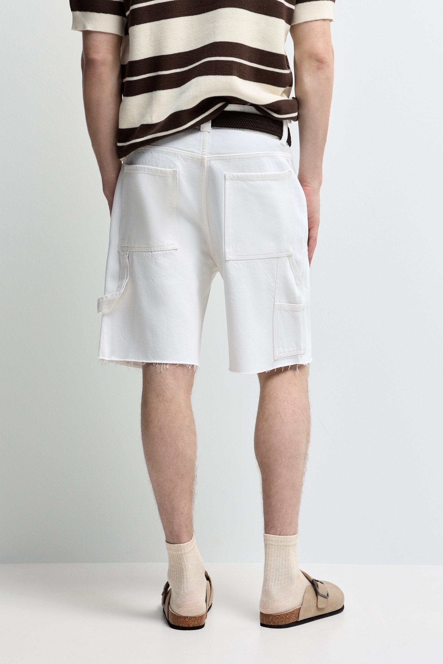 Carpenter denim Bermuda shorts — OFF WHITE