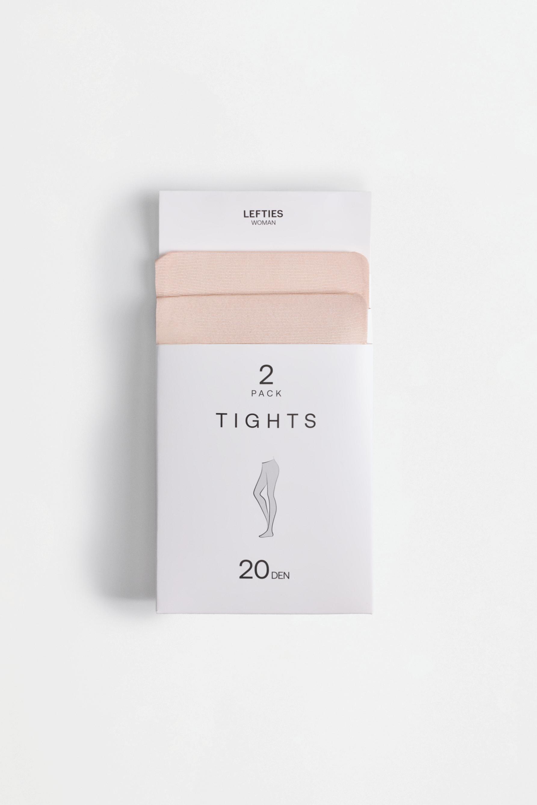 Basic 20 denier tights (2-pack) — ECRU