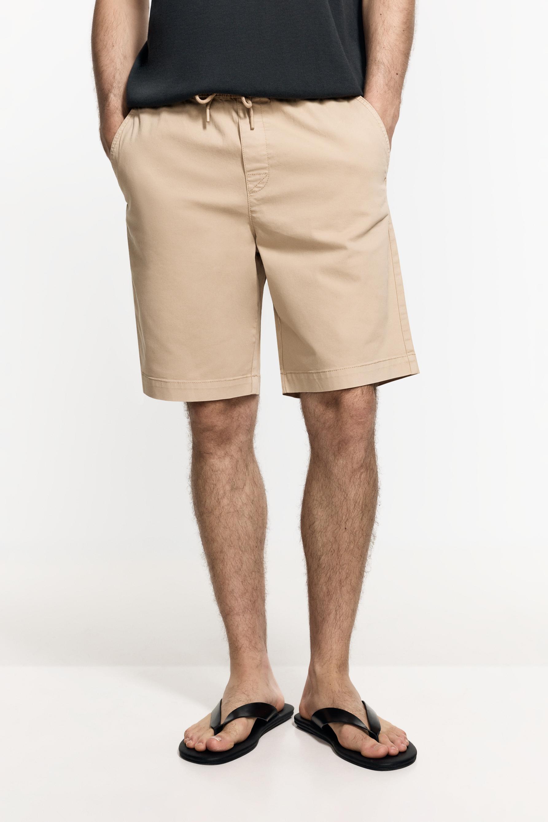 Jogger Bermuda shorts — BEIGE