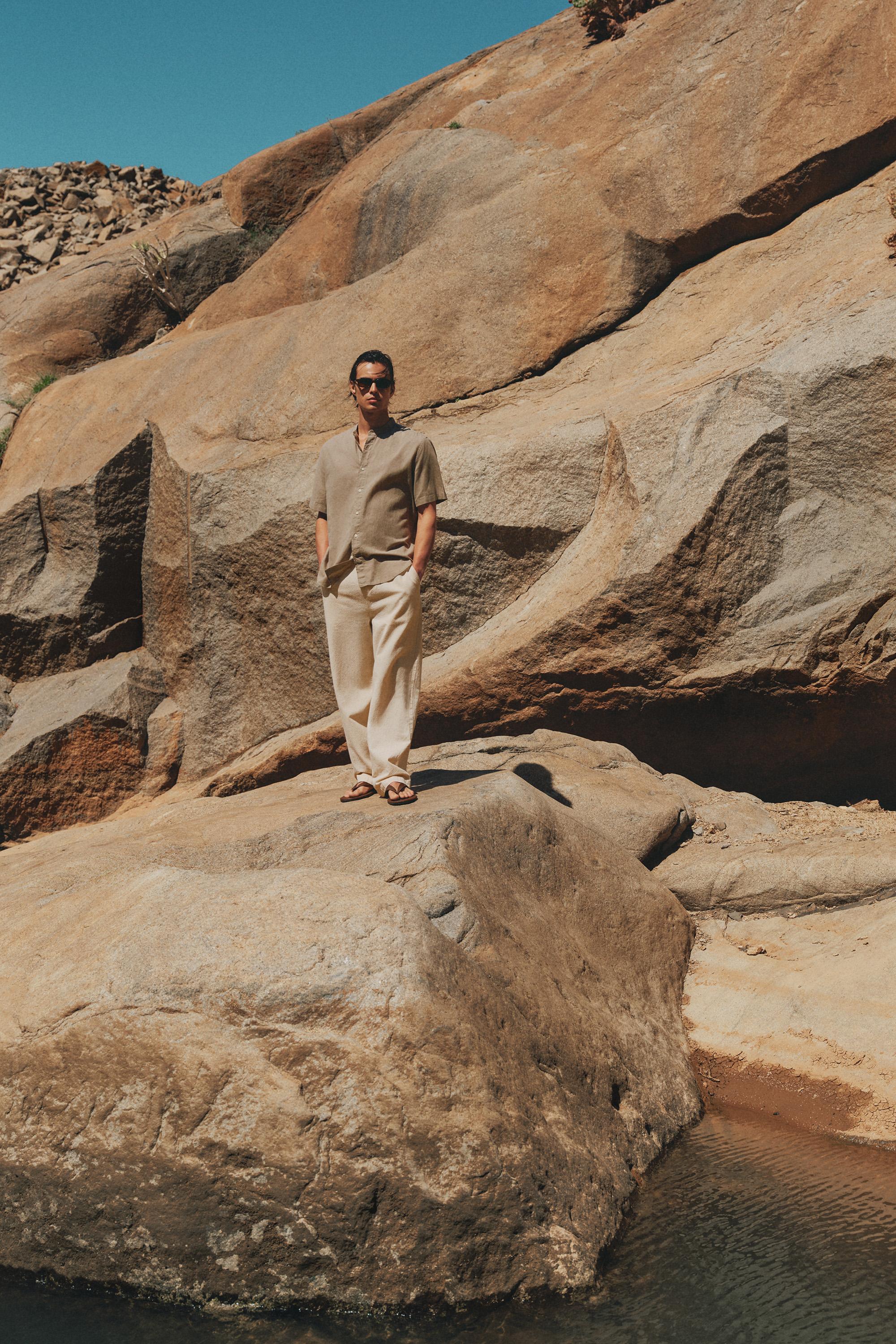 Linen-cotton jogger trousers — OFF WHITE