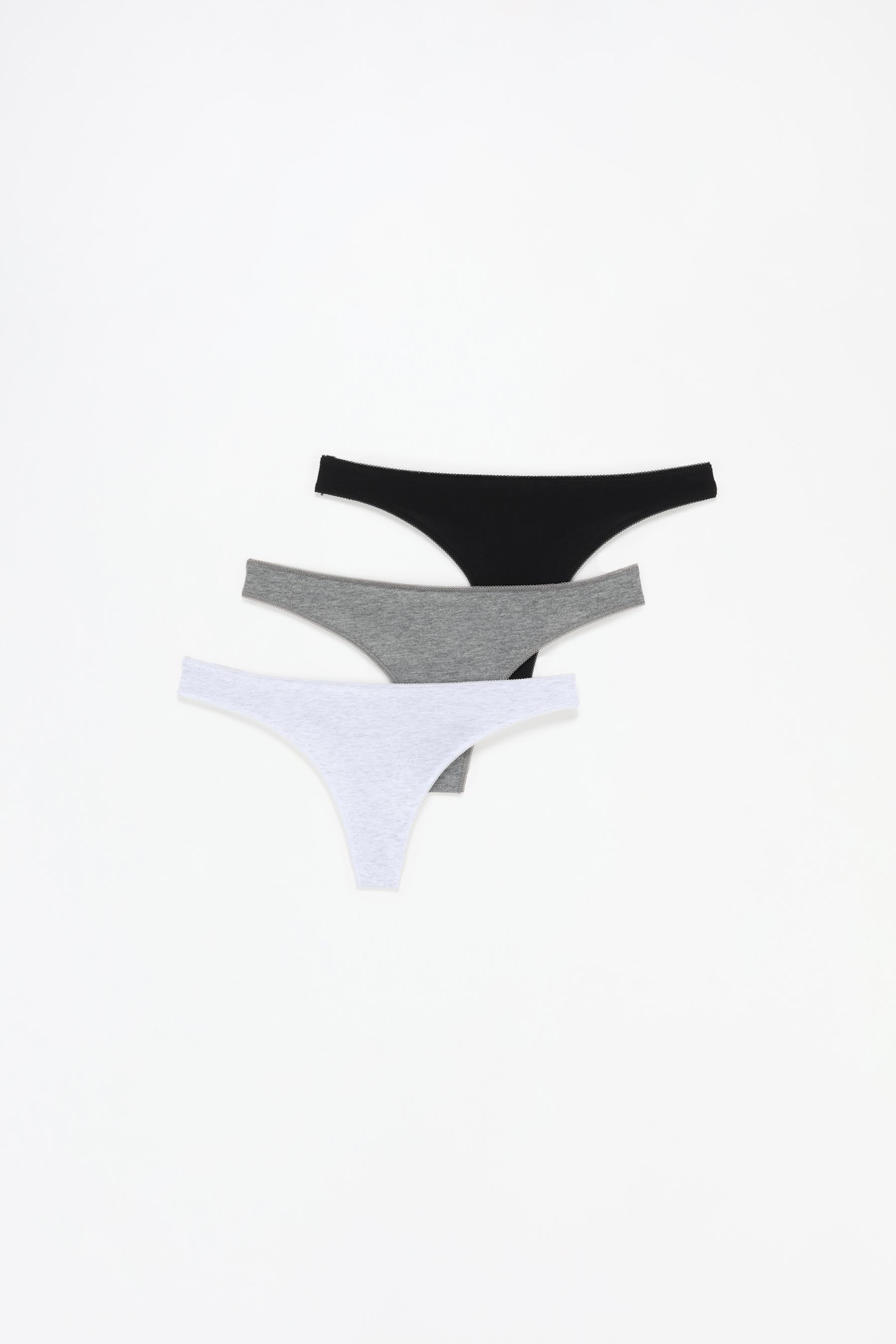 3-Pack of cotton thongs — VARIOUS
