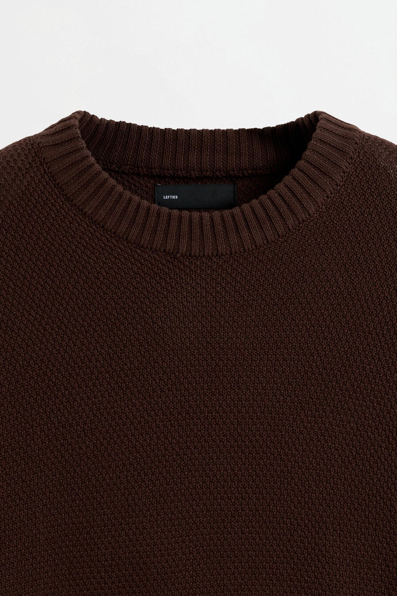 Textured knit sweater — CHOCOLATE