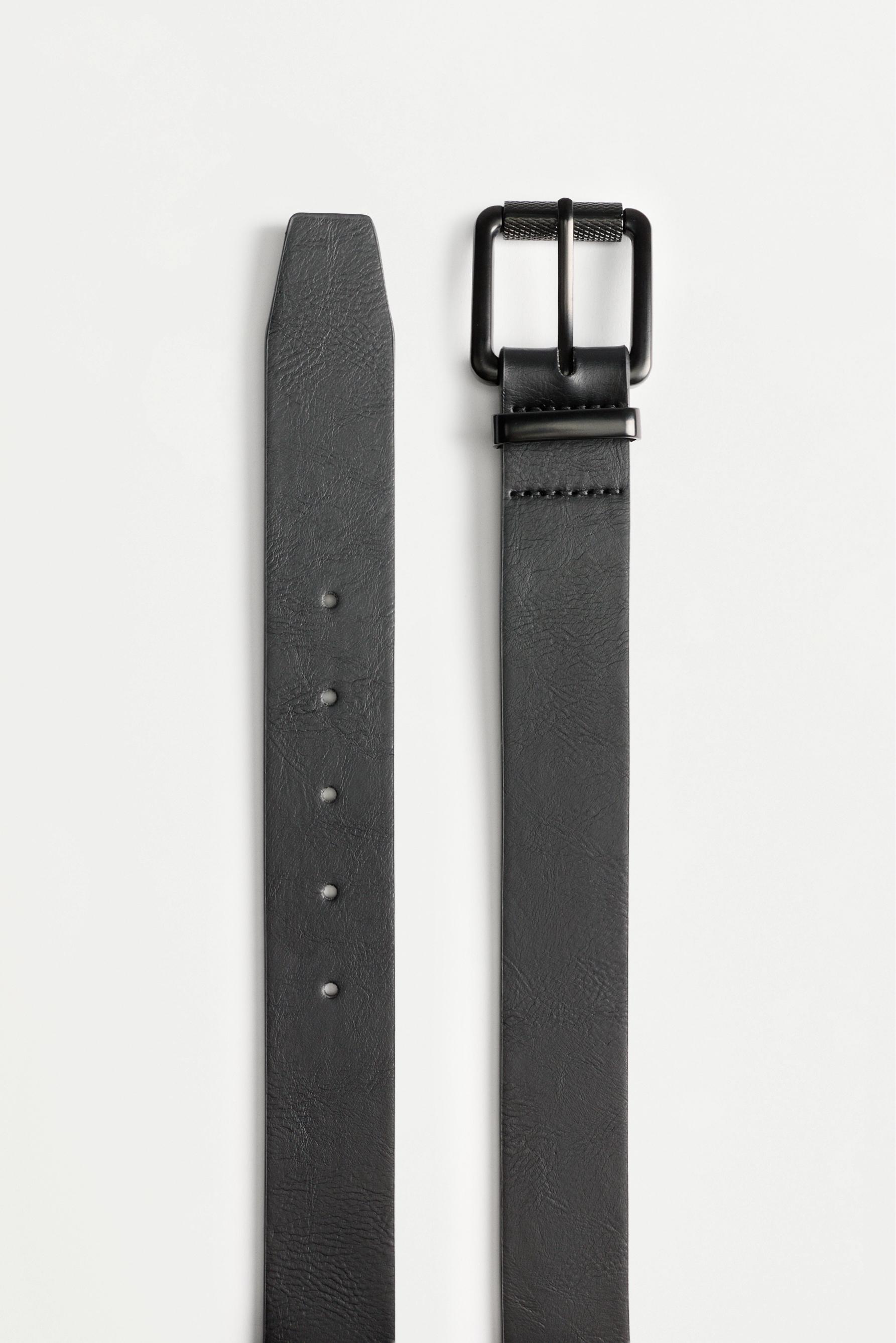 Leather effect belt — BLACK TONE