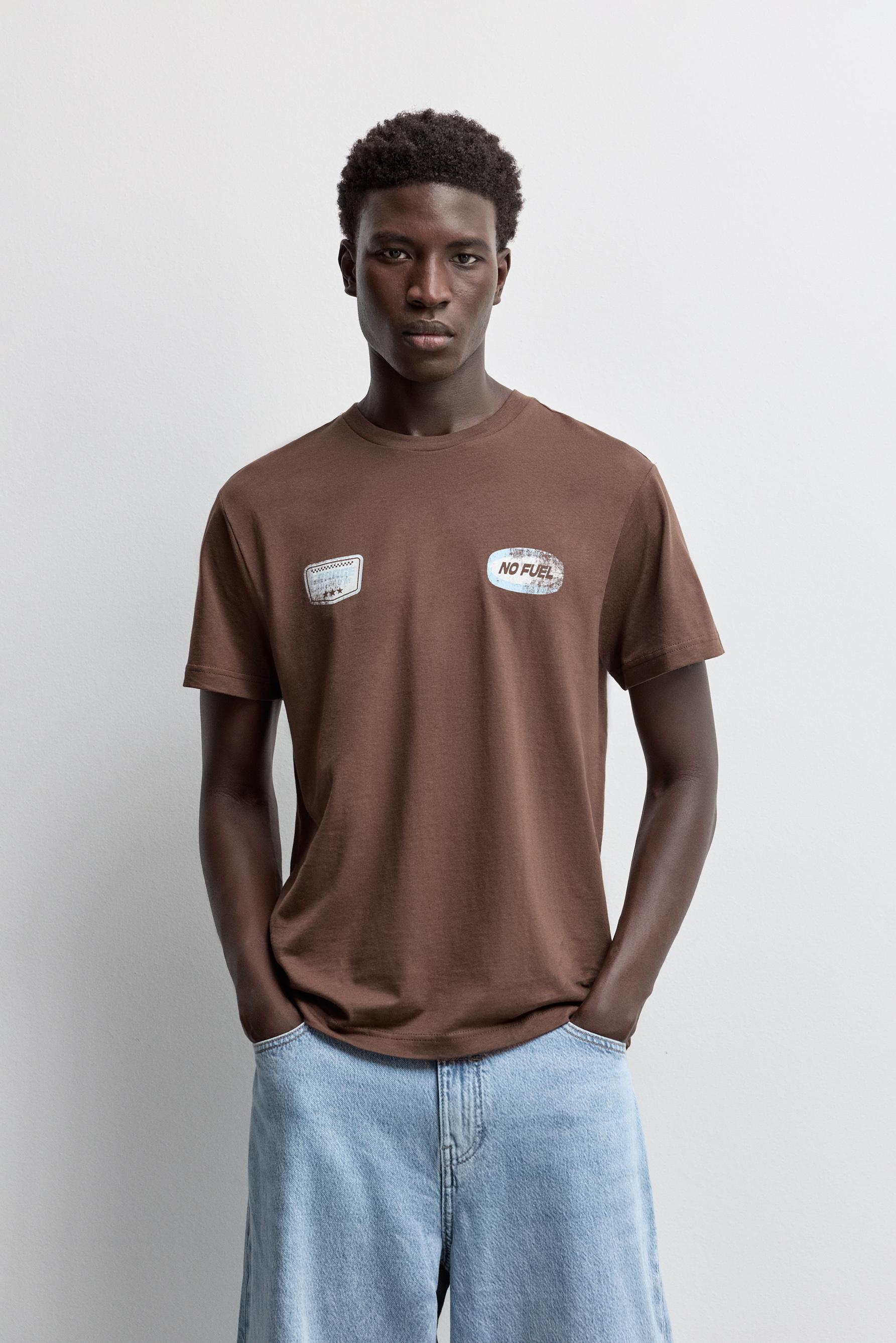 Printed T-shirt — BROWN