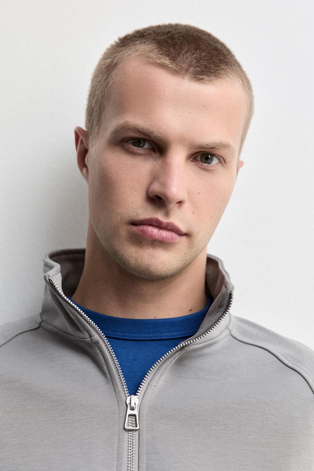 Interlock high-neck jacket — MEDIUM GREY