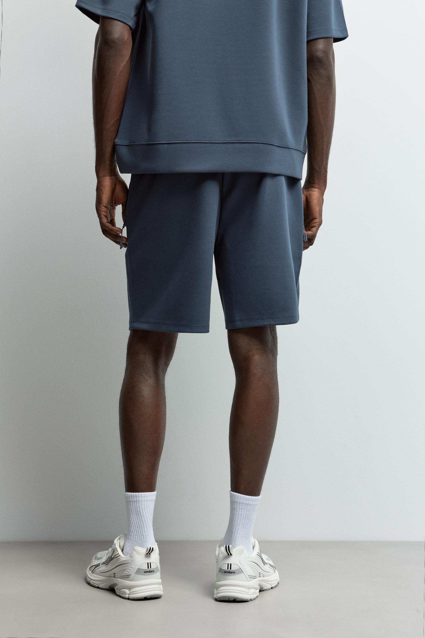 Basic interlock Bermuda shorts — DARK BLUE