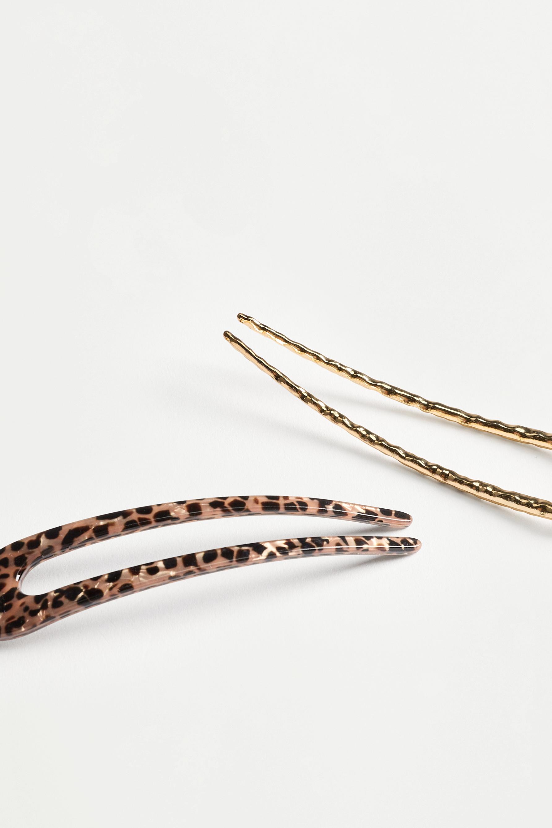 2-Pack of Hair Clips — BROWN