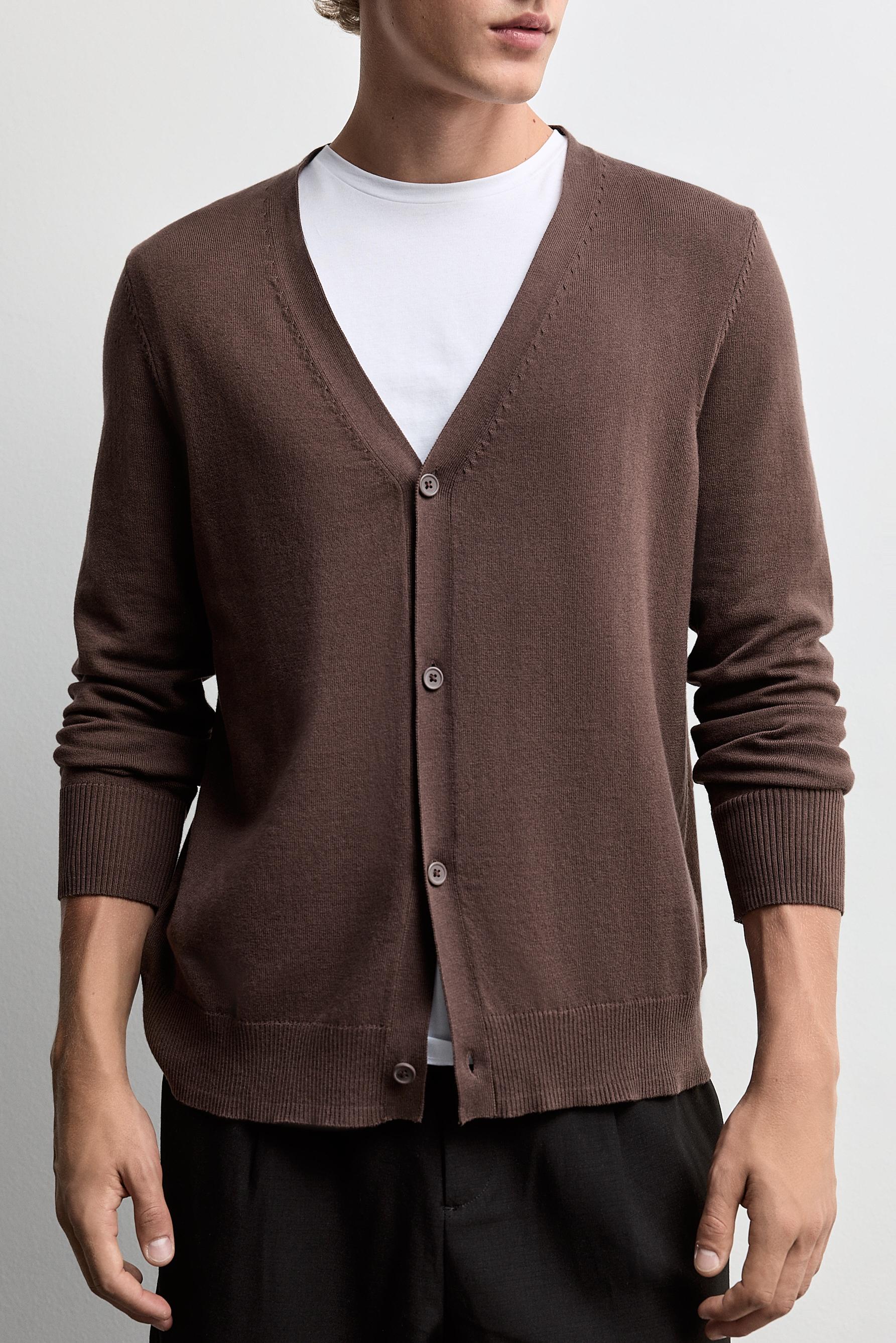 Basic cardigan — BROWN