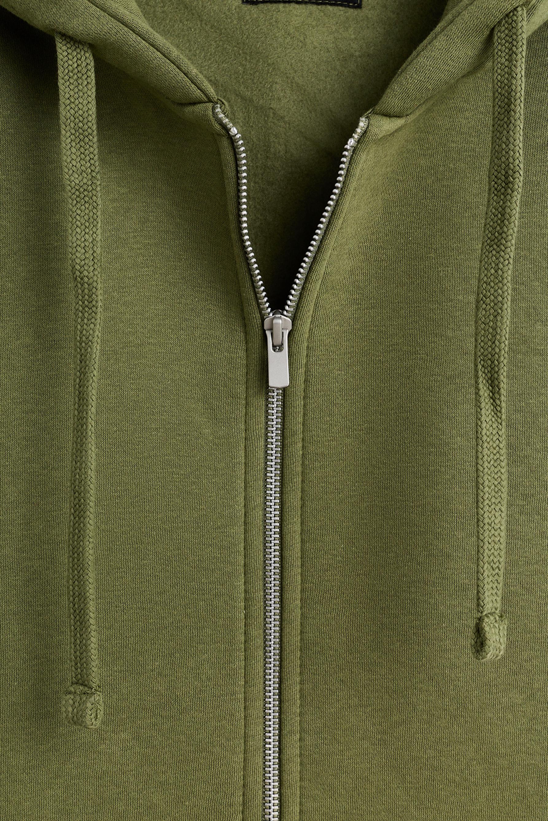 Basic zip-up hoodie — MEDIUM GREEN