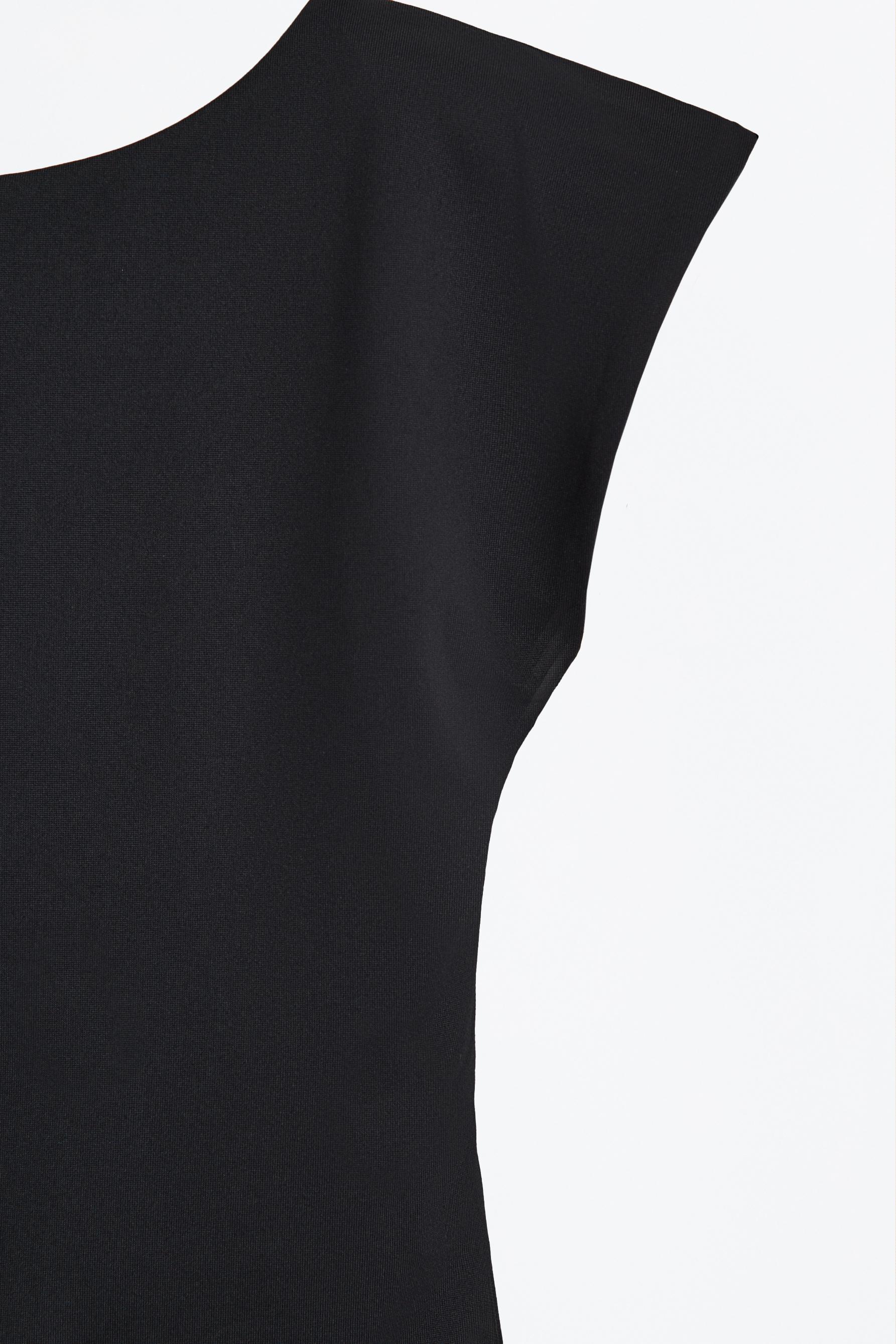 Polyamide T-shirt with open back — BLACK