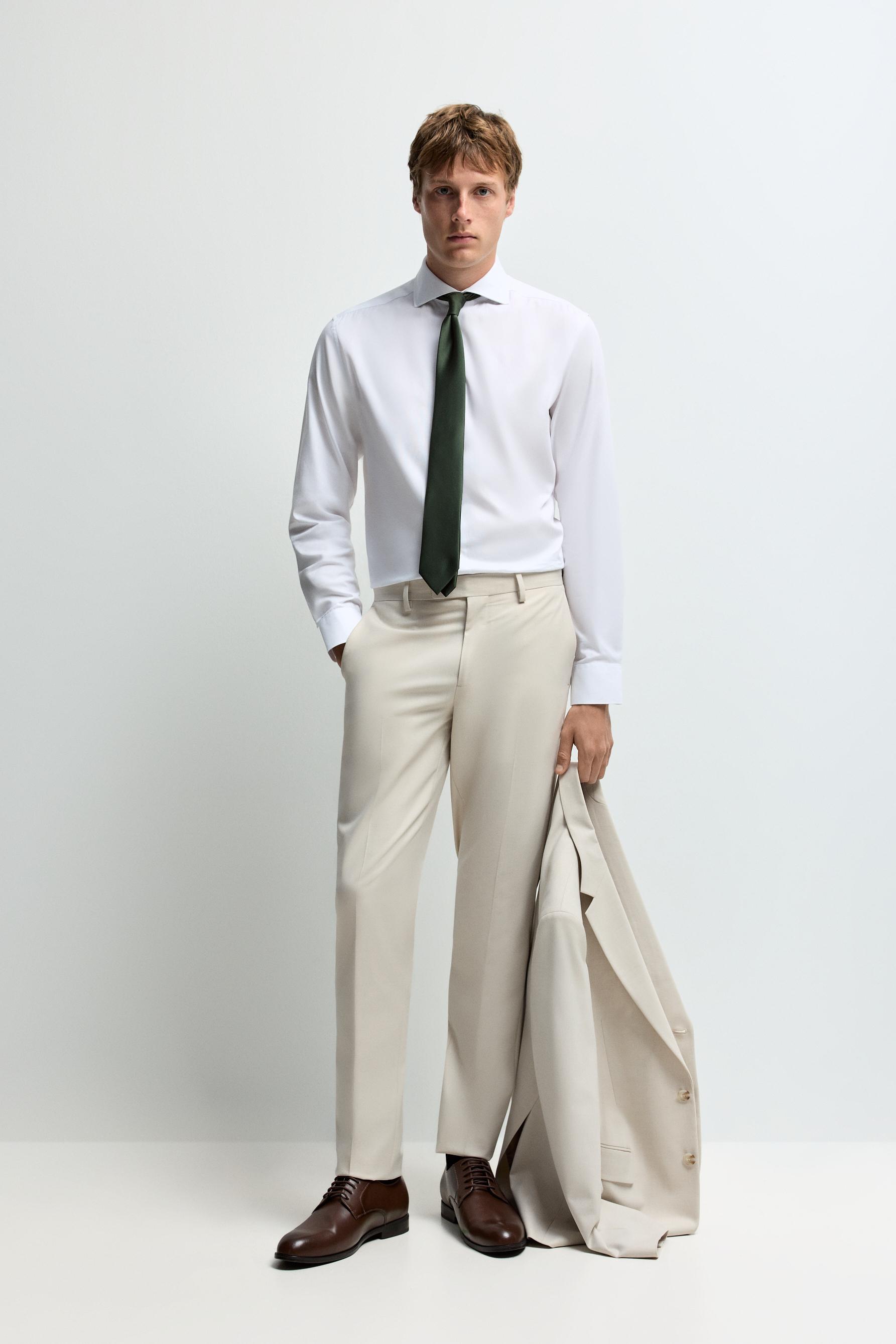 Structured tailored fit shirt — WHITE
