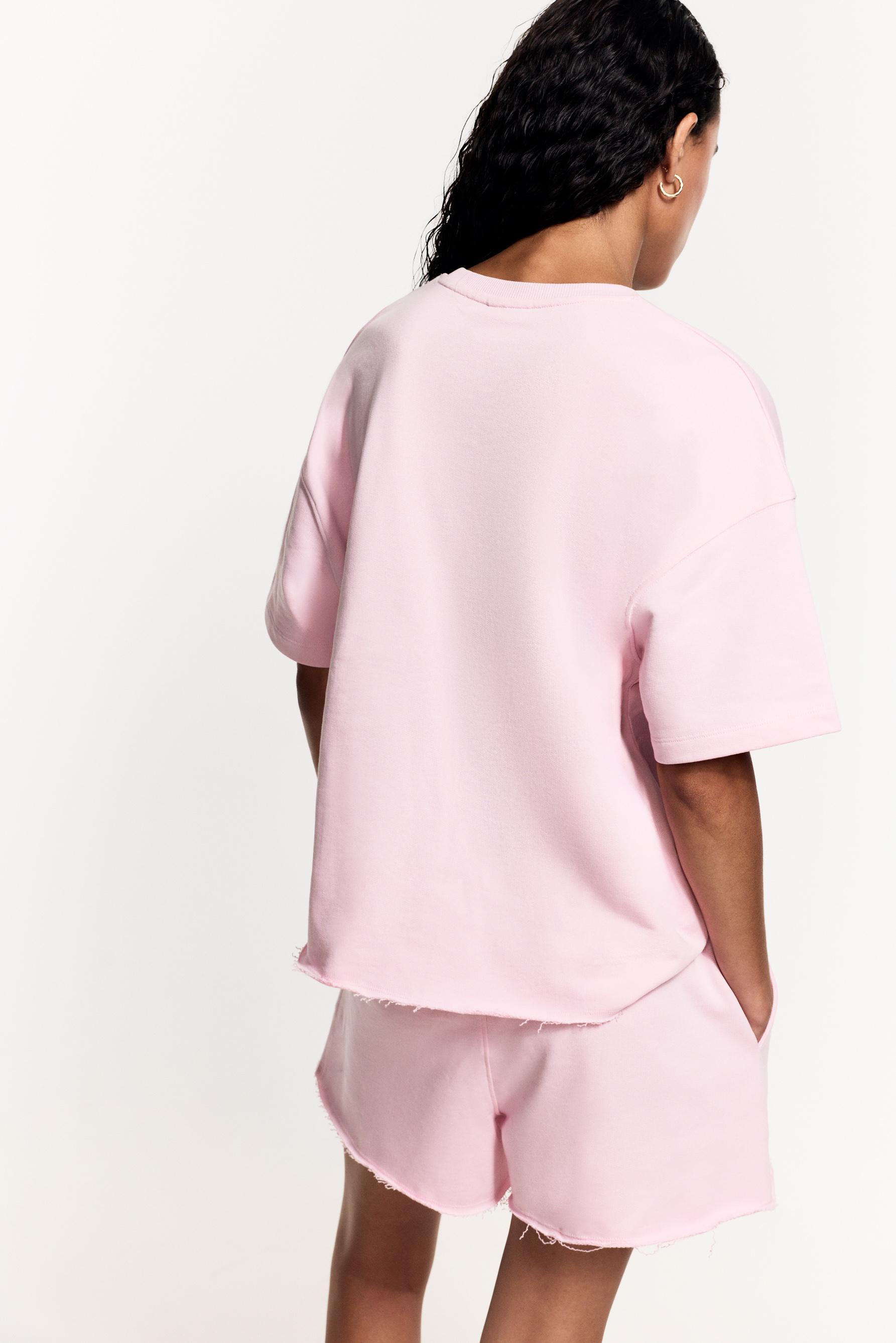 Printed short sleeve sweatshirt — PINK