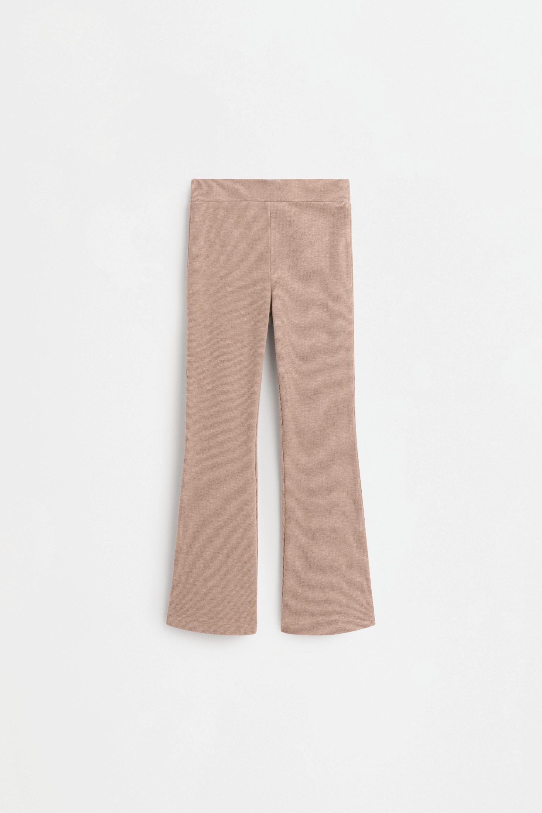 Bias cut bell bottom leggings — LIGHT CAMEL
