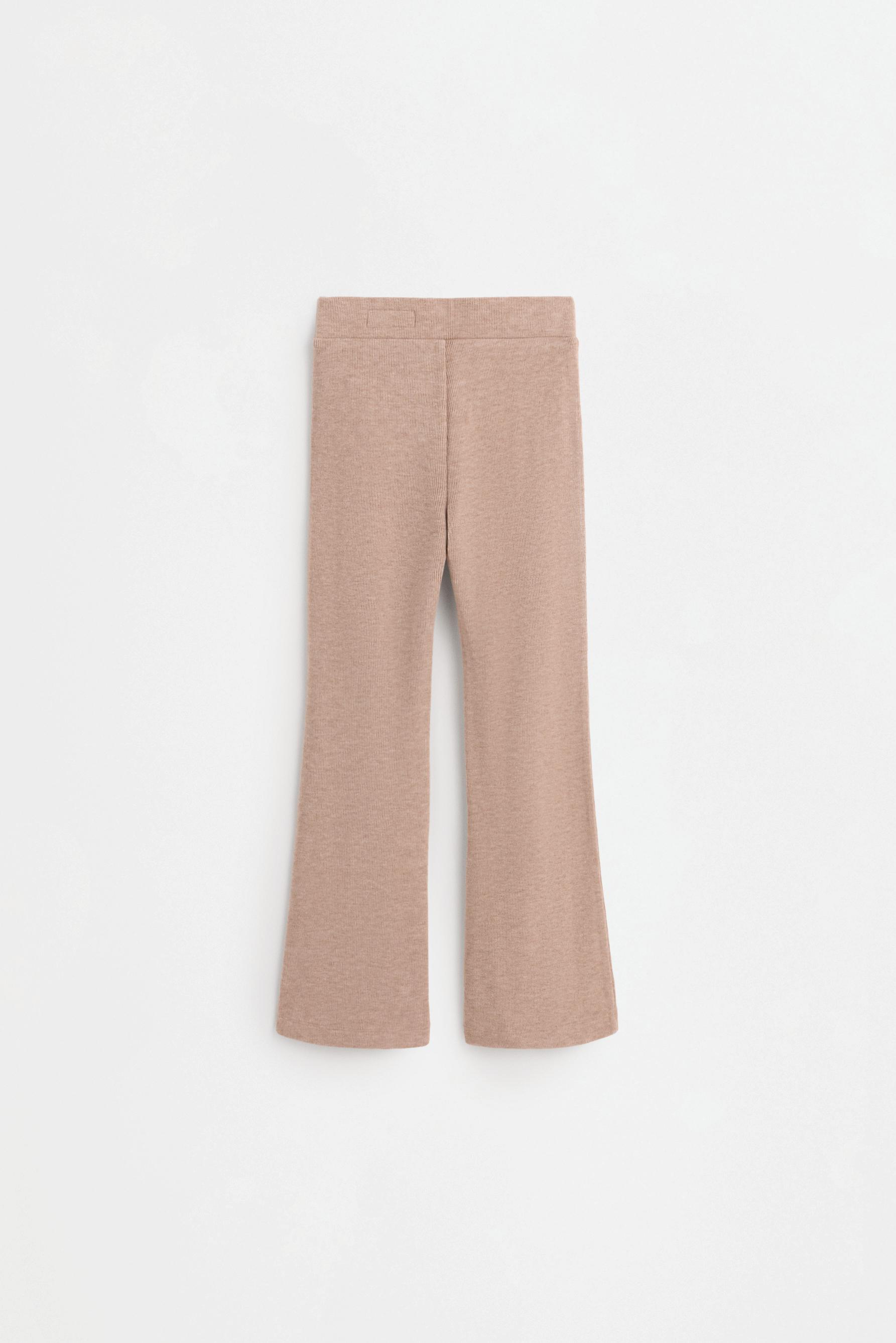 Bias cut bell bottom leggings — LIGHT CAMEL