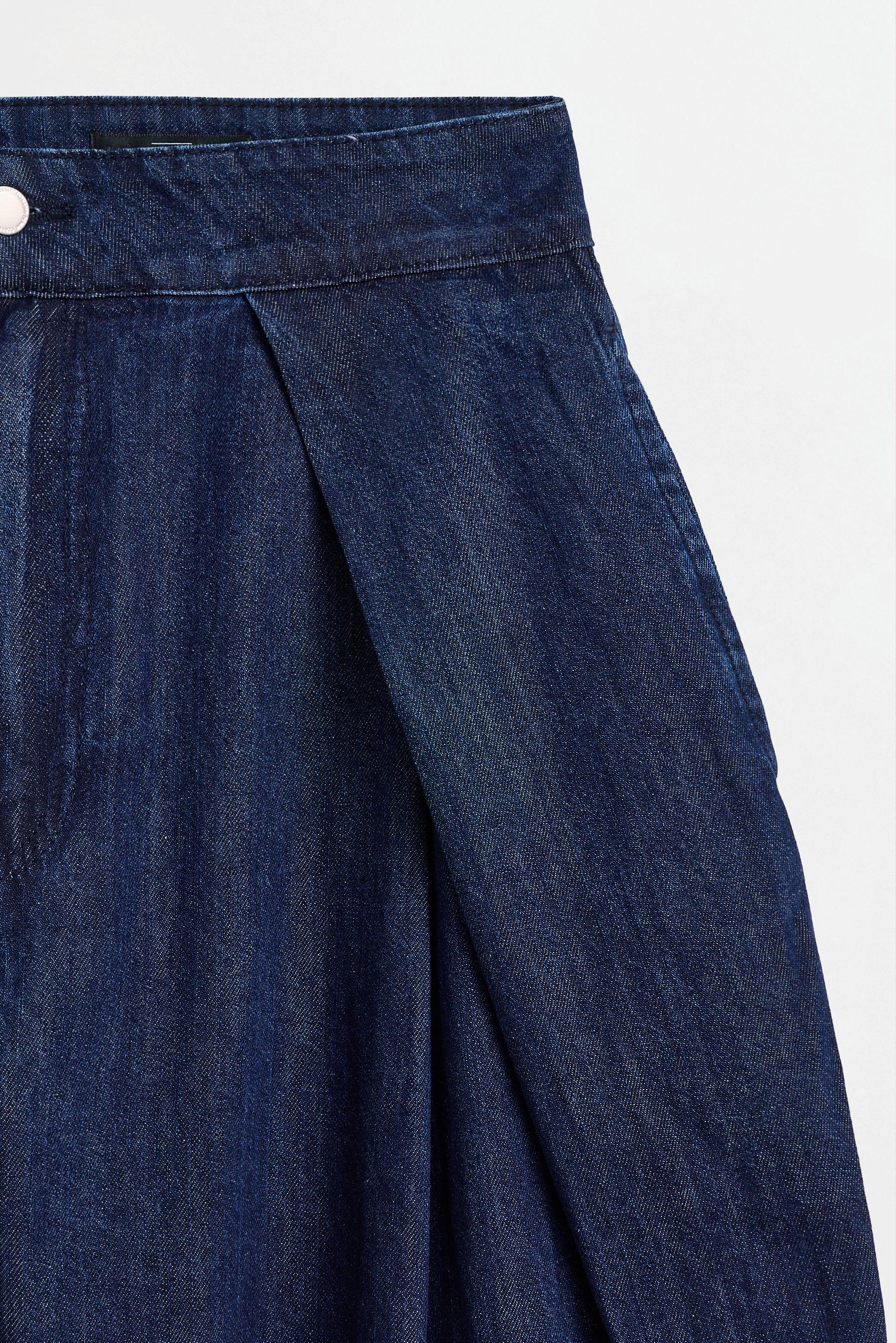 Indigo wide-leg jeans with darts — NAVY