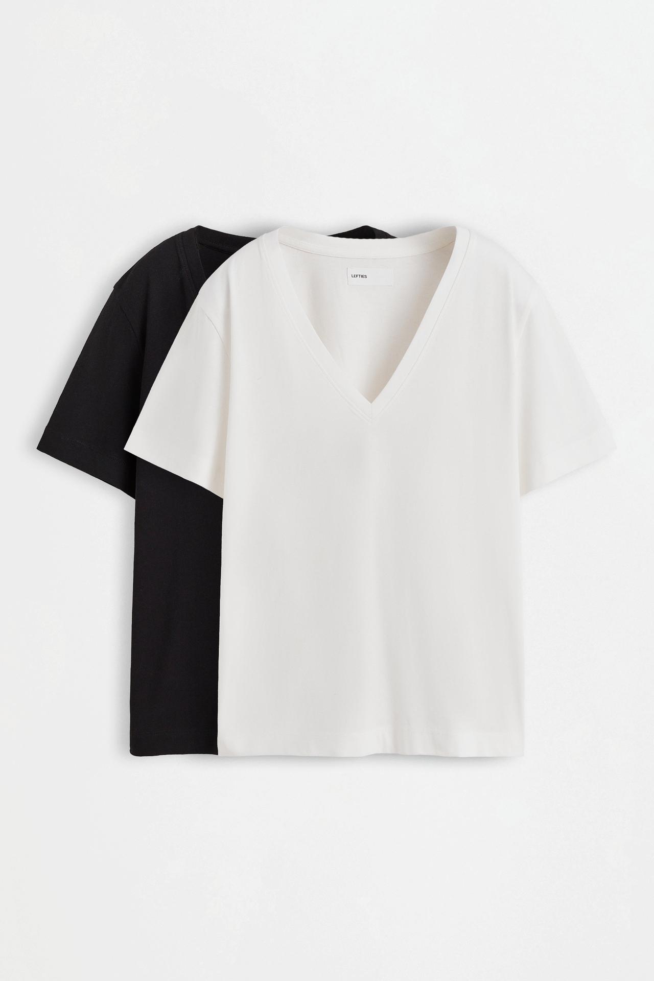 Basic V-neck T-shirt — BLACK