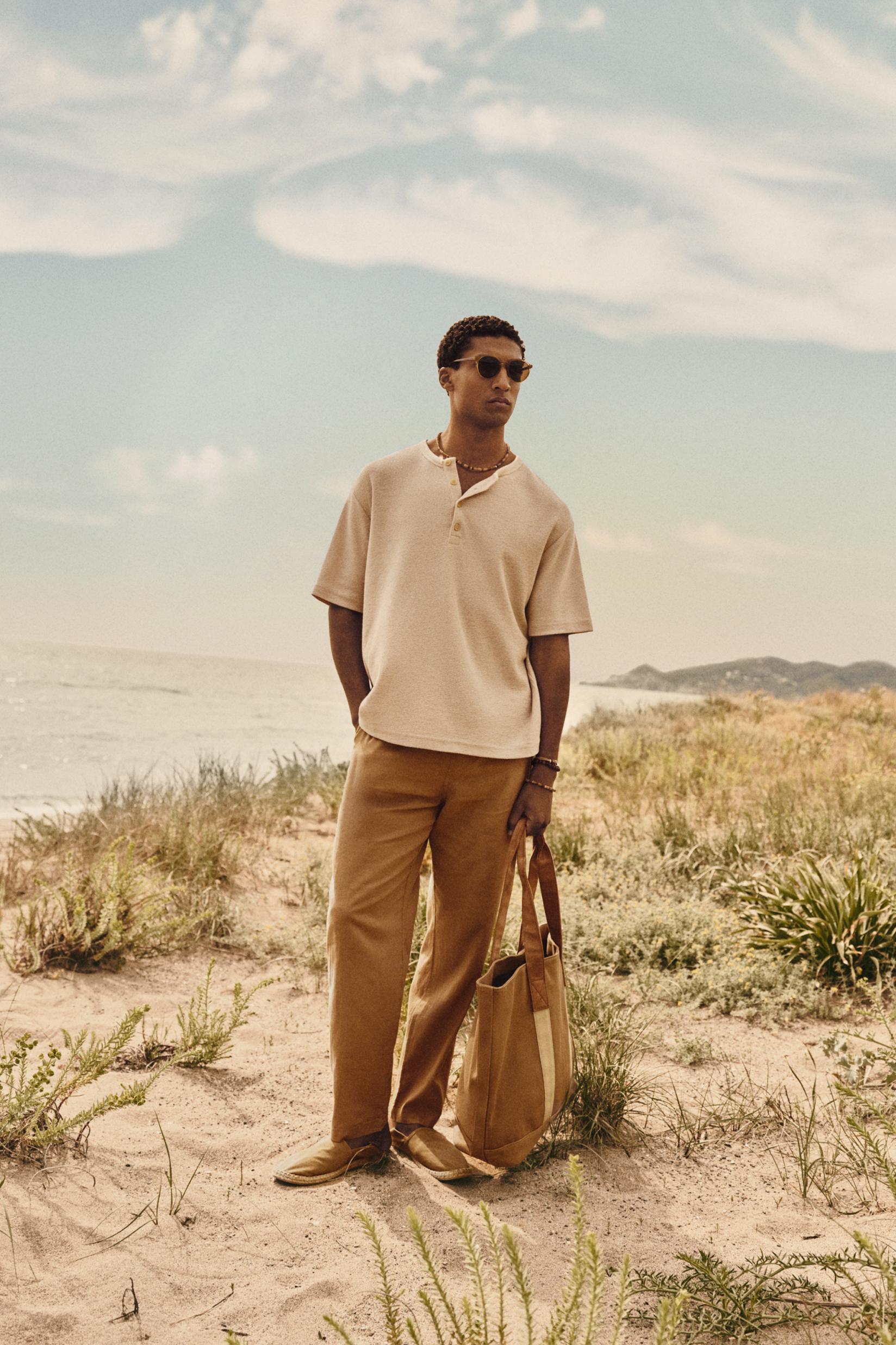 Rustic henley T-shirt — OFF WHITE