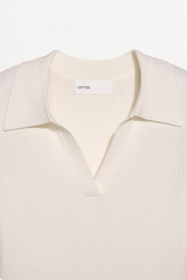 Basic rib knit polo shirt — WHITE 7