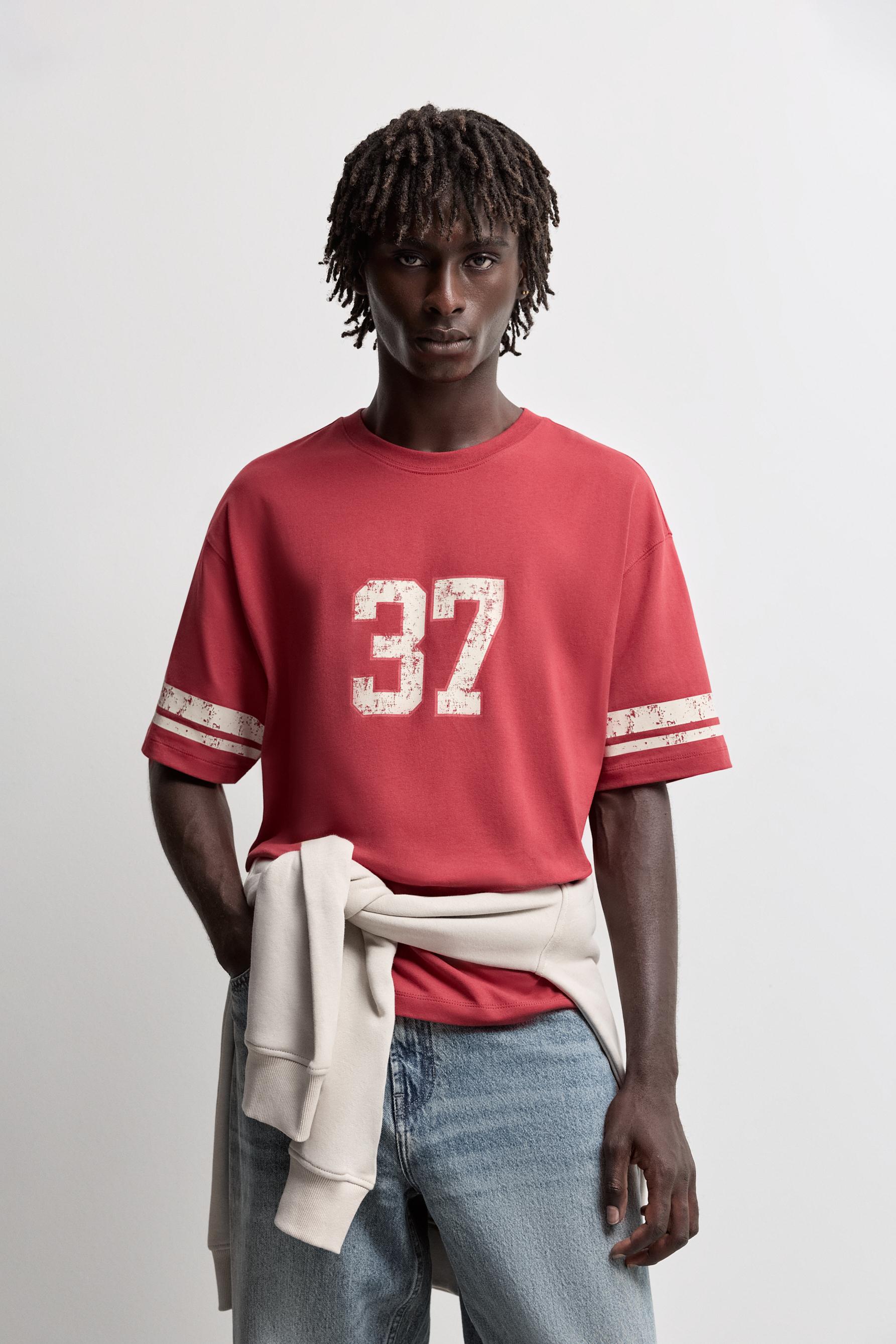 Oversize printed T-shirt — RED