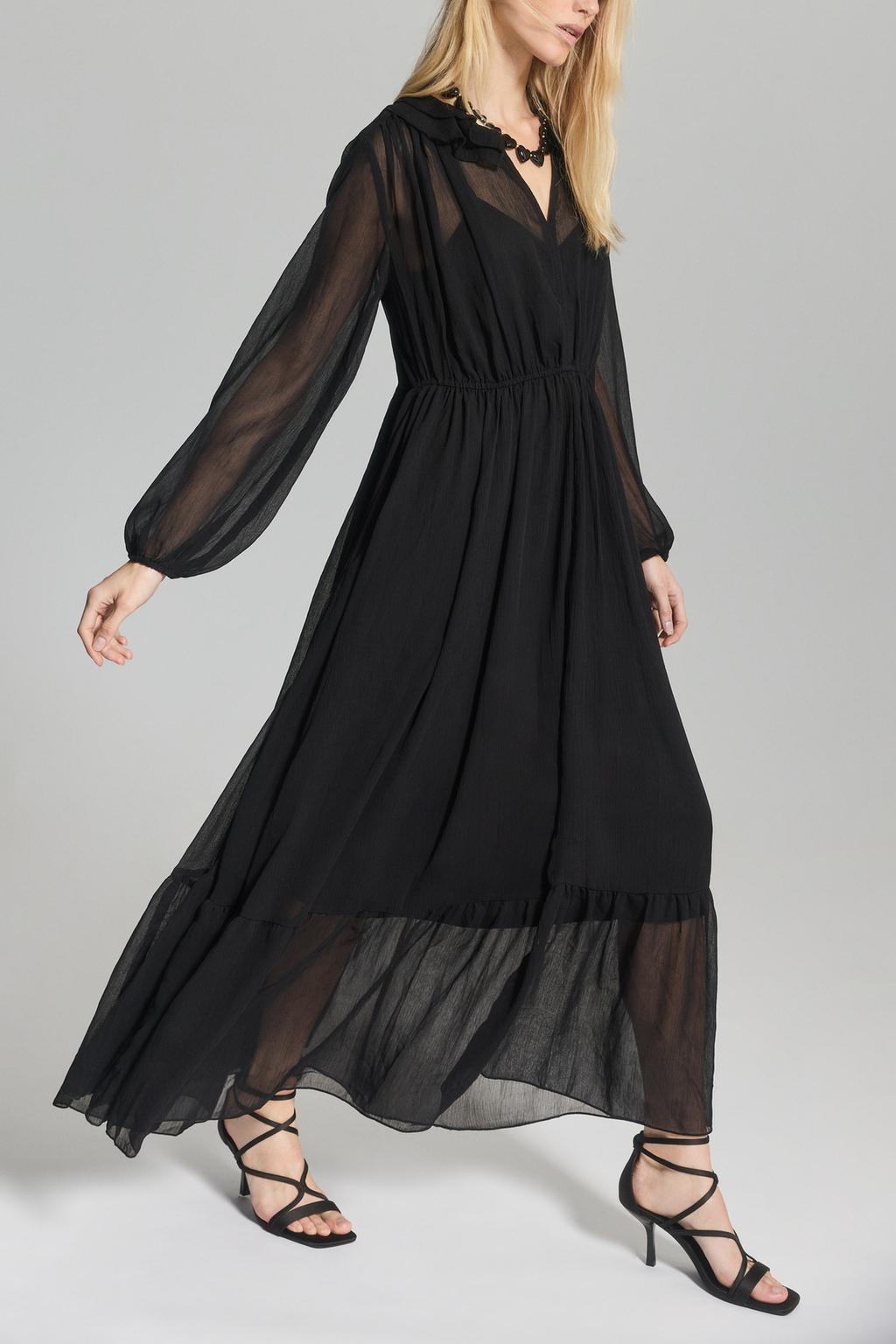 Semi-sheer midi dress
