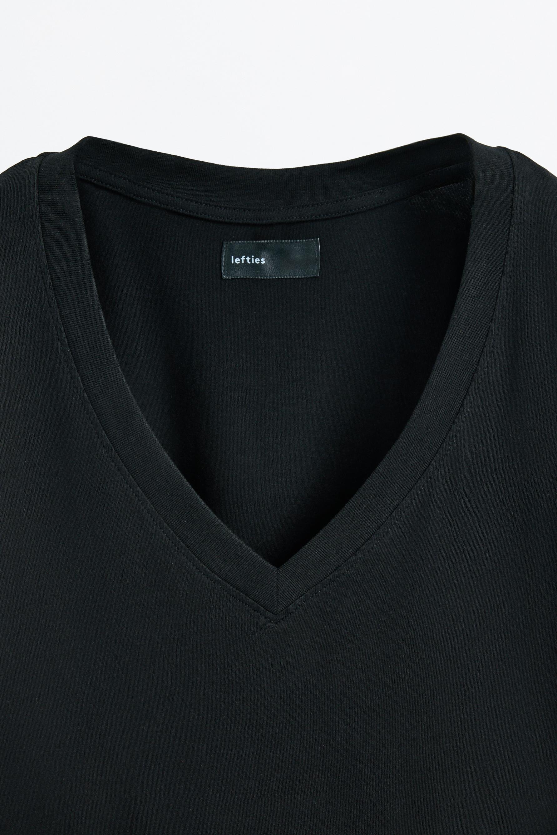 Basic V-neck T-shirt — BLACK