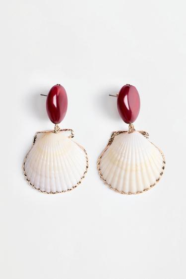 Seashell earrings — BURGUNDY 2