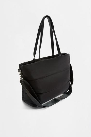 Nylon shopper tote — BLACK 3