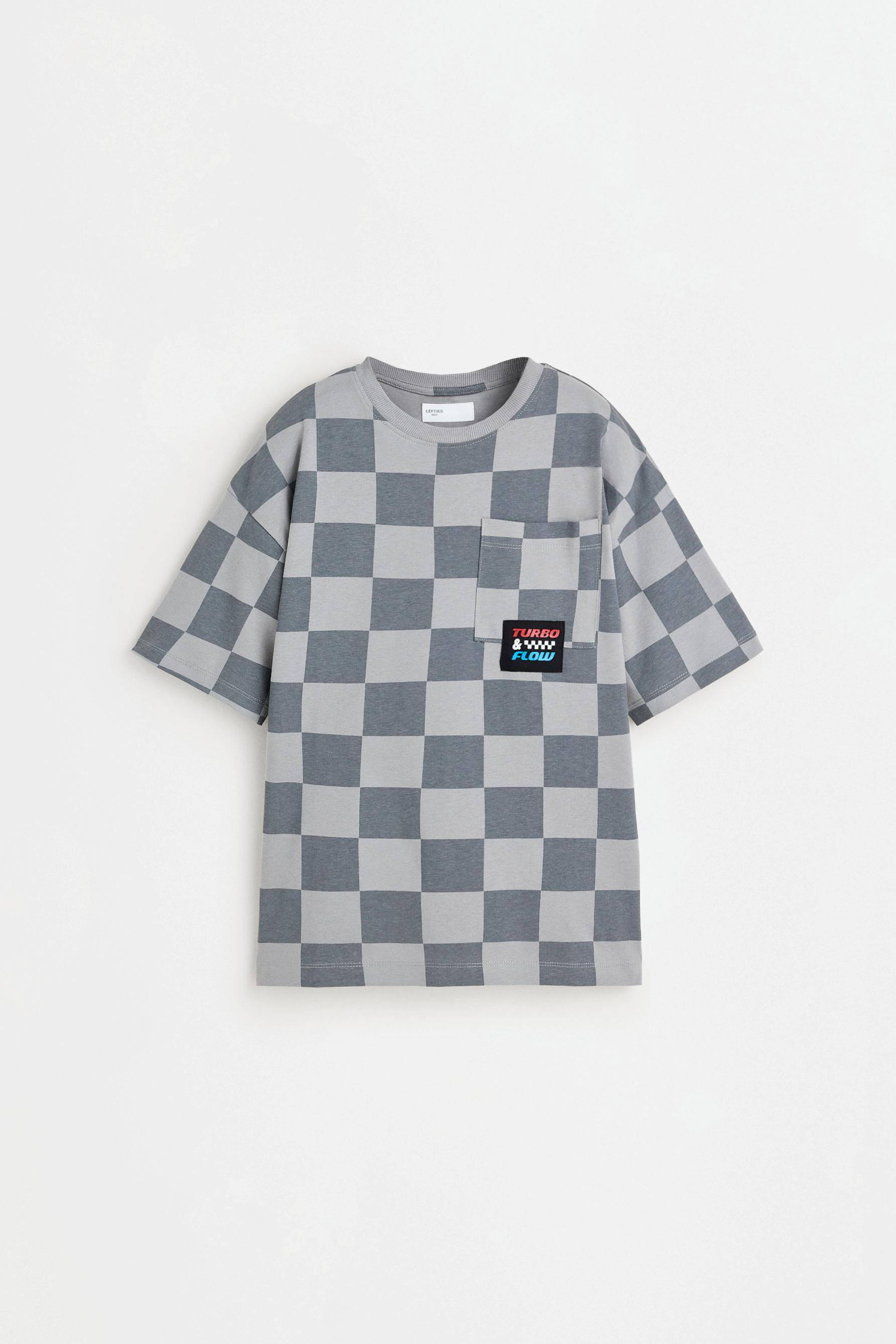 Plaid T-shirt — CHARCOAL GREY