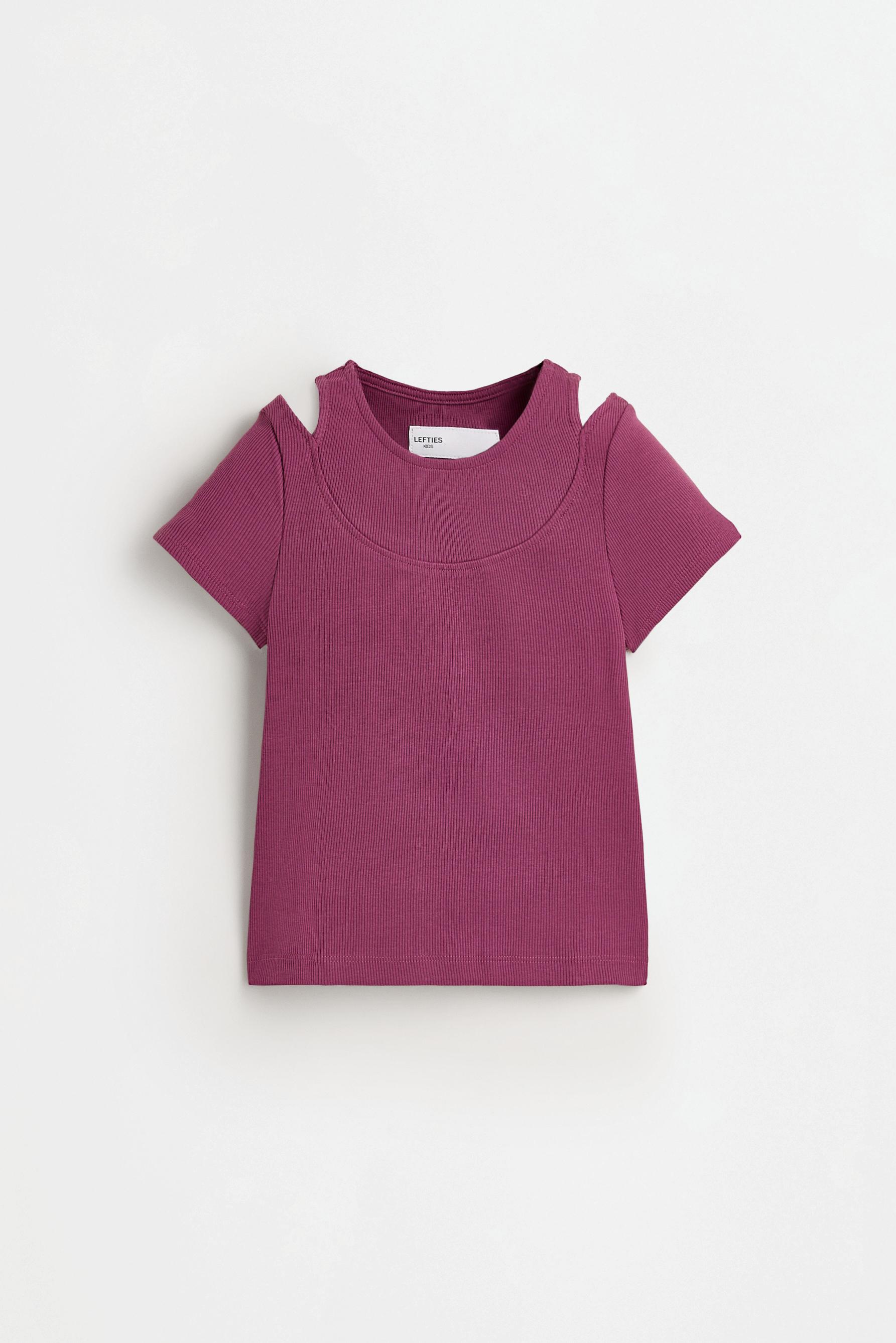Double Ribbed T-shirt — PURPLE